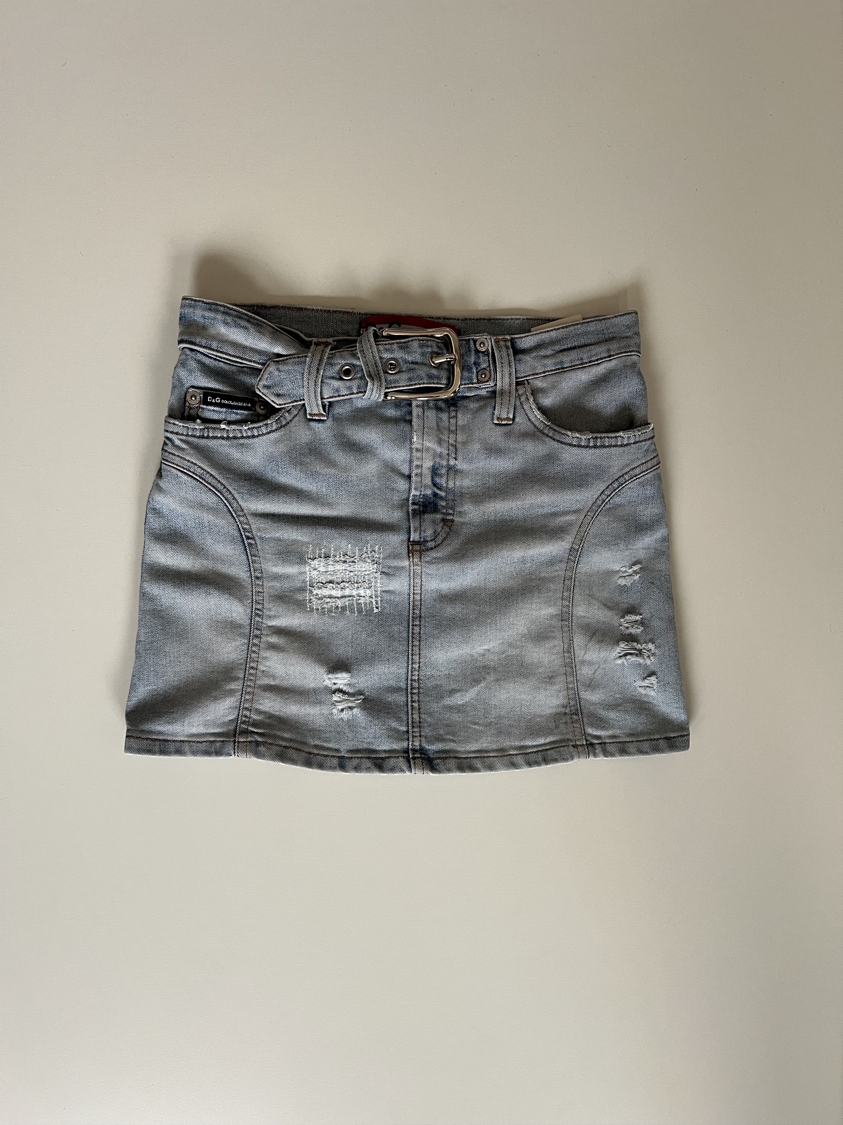 Dolce & Gabbana Dolce & Gabbana Denim Mini Skirt – Early 2000s Y2K Italy Size 27" / US 4 / IT 40 - 1 Thumbnail