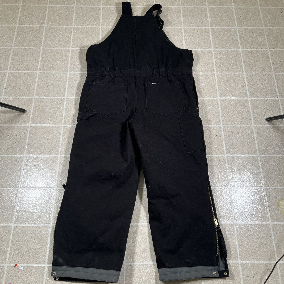 Walls Walls Overalls Mens Large Black Duck Bib Double Knee Lined Size US 40 / EU 56 - 6 Thumbnail