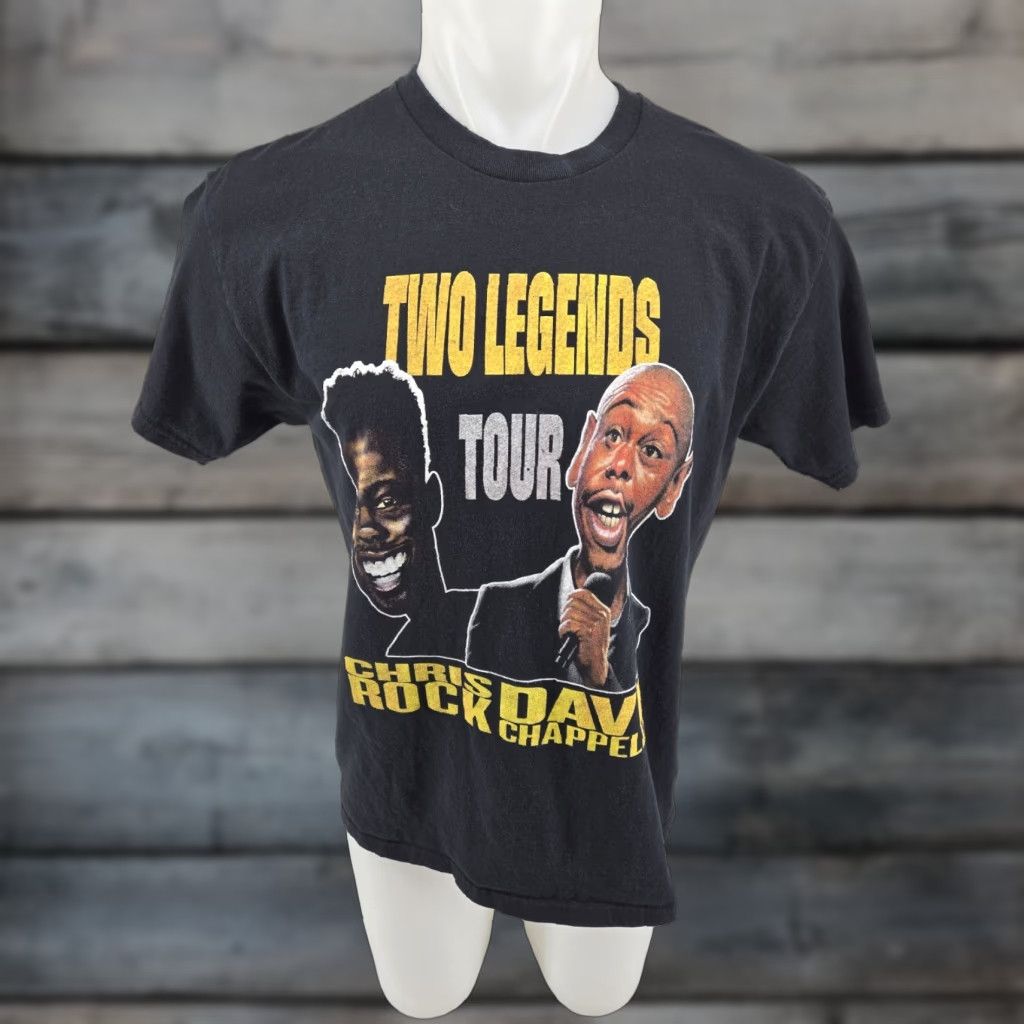 Gildan Dave Chappelle T Shirt Men’s Large Black Chris Rock Tour Graphic Short Sleeve Spring Summer Fall Winter 2020s Gildan Crew Neck Graphic Print Size US L / EU 52-54 / 3 - 1 Thumbnail
