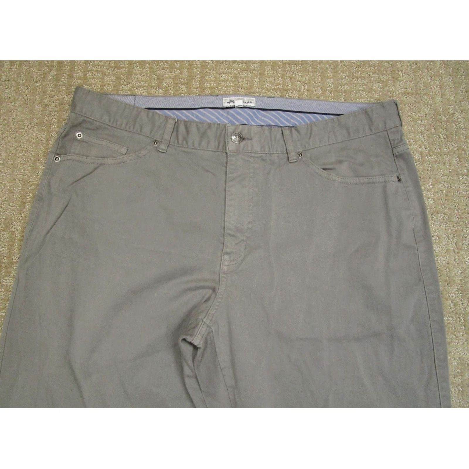 Peter Millar Peter Millar Pants Men 38x30 Gray Chino Golf Casual Comfort 5-Pocket Logo Relaxed Straight Pants Mens Size US 38 / EU 54 - 2 Thumbnail