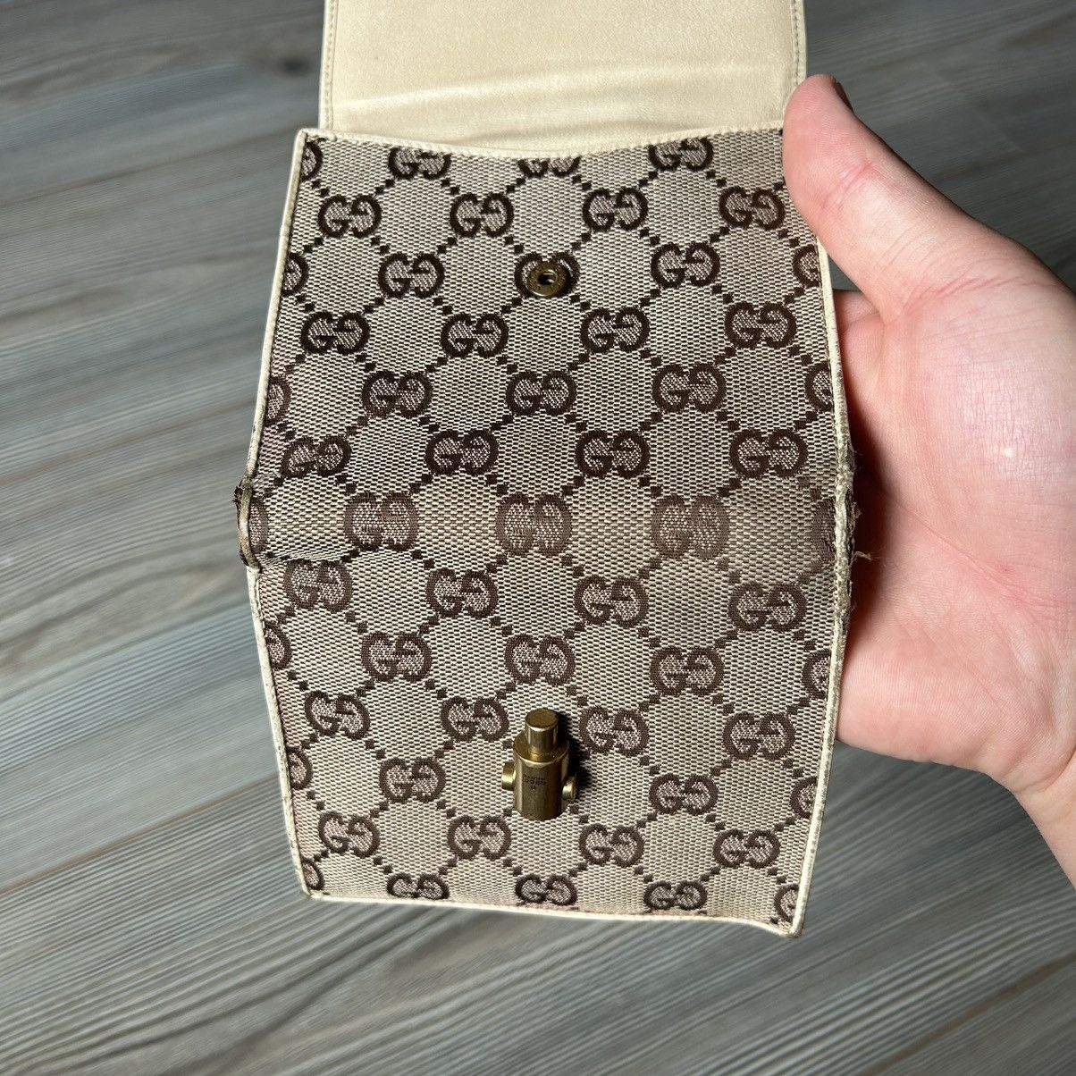 Gucci GUCCI GG BROWN WHITE CANVAS X LEATHER COMPACT WALLET Size ONE SIZE - 20 Thumbnail
