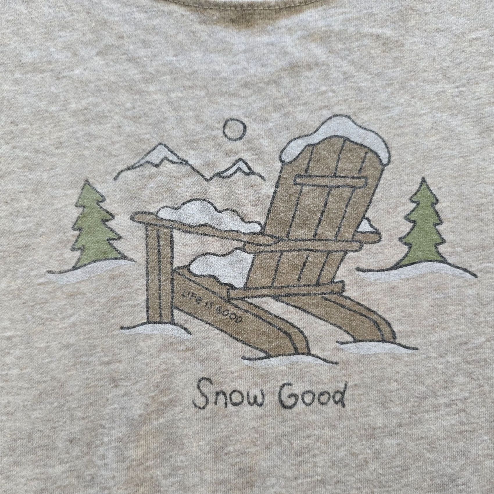 Life is Good Life is Good Top Women Size Medium Beige Winter Snow Lounge Long Sleeve Casual Shirt Size M / US 6-8 / IT 42-44 - 4 Thumbnail