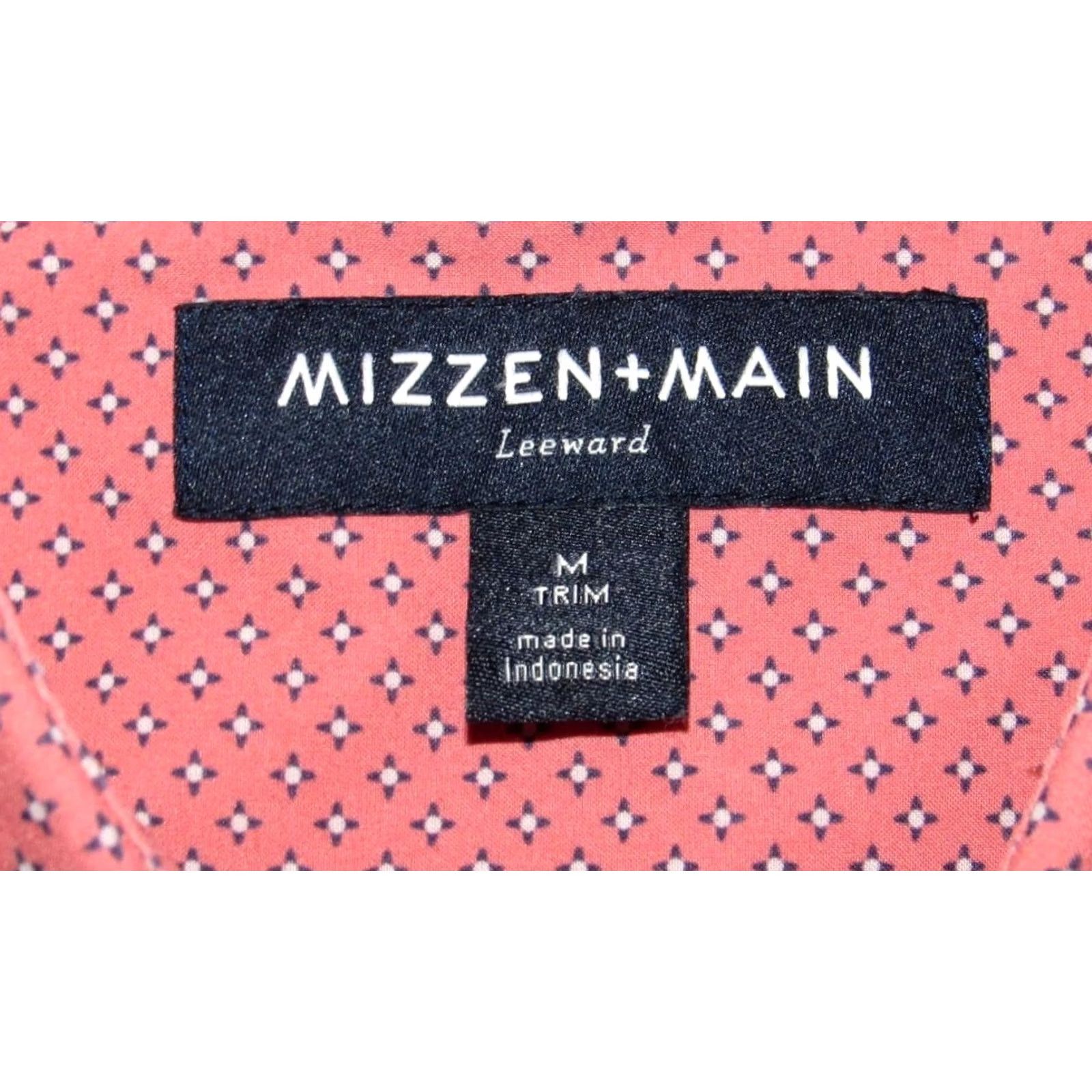 Mizzen+Main MIZZEN + MAIN Pink Printed Short Sleeve Button Down Shirt Trim Medium Shirt Mens XS? Size US M / EU 48-50 / 2 - 3 Thumbnail