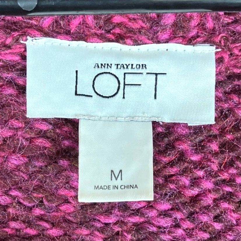 Ann Taylor Ann Taylor LOFT Womens Cardigan Sweater Pink Belted Wool Blend M Size M / US 6-8 / IT 42-44 - 6 Thumbnail