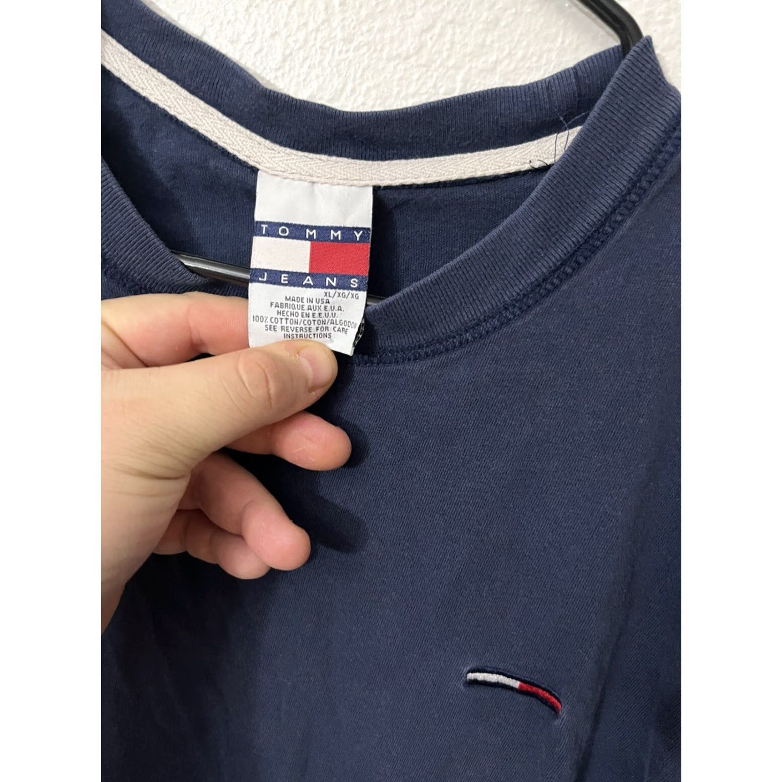 Tommy Hilfiger TOMMY HILFIGER Vintage 1990s y2k Plain Ren Blank logo T Shirt Made in USA XL Size US XL / EU 56 / 4 - 3 Thumbnail