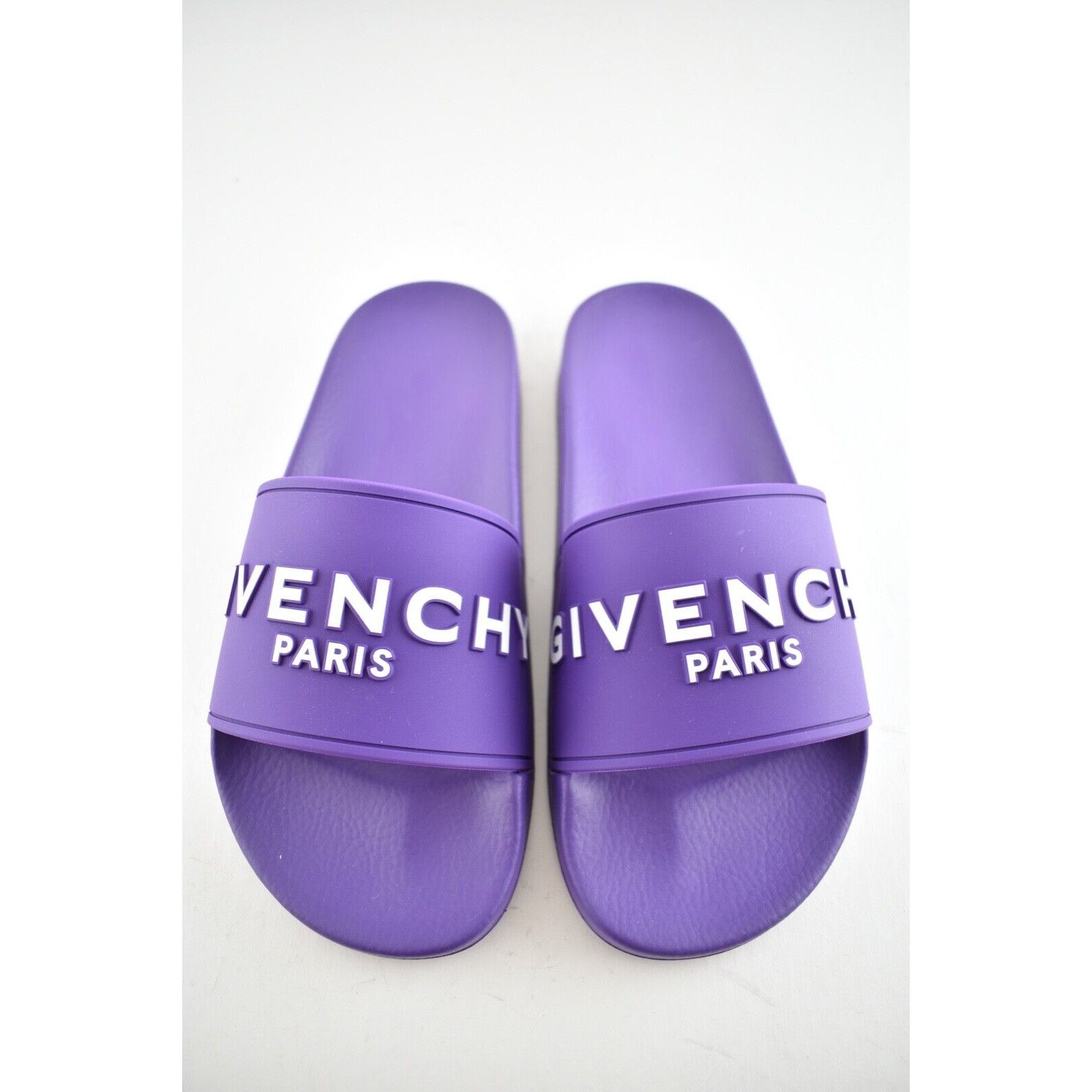 Givenchy Givenchy Paris Purple Rubber White Logo Slide On Pool Sandal Size US 6 / IT 36 - 8 Thumbnail