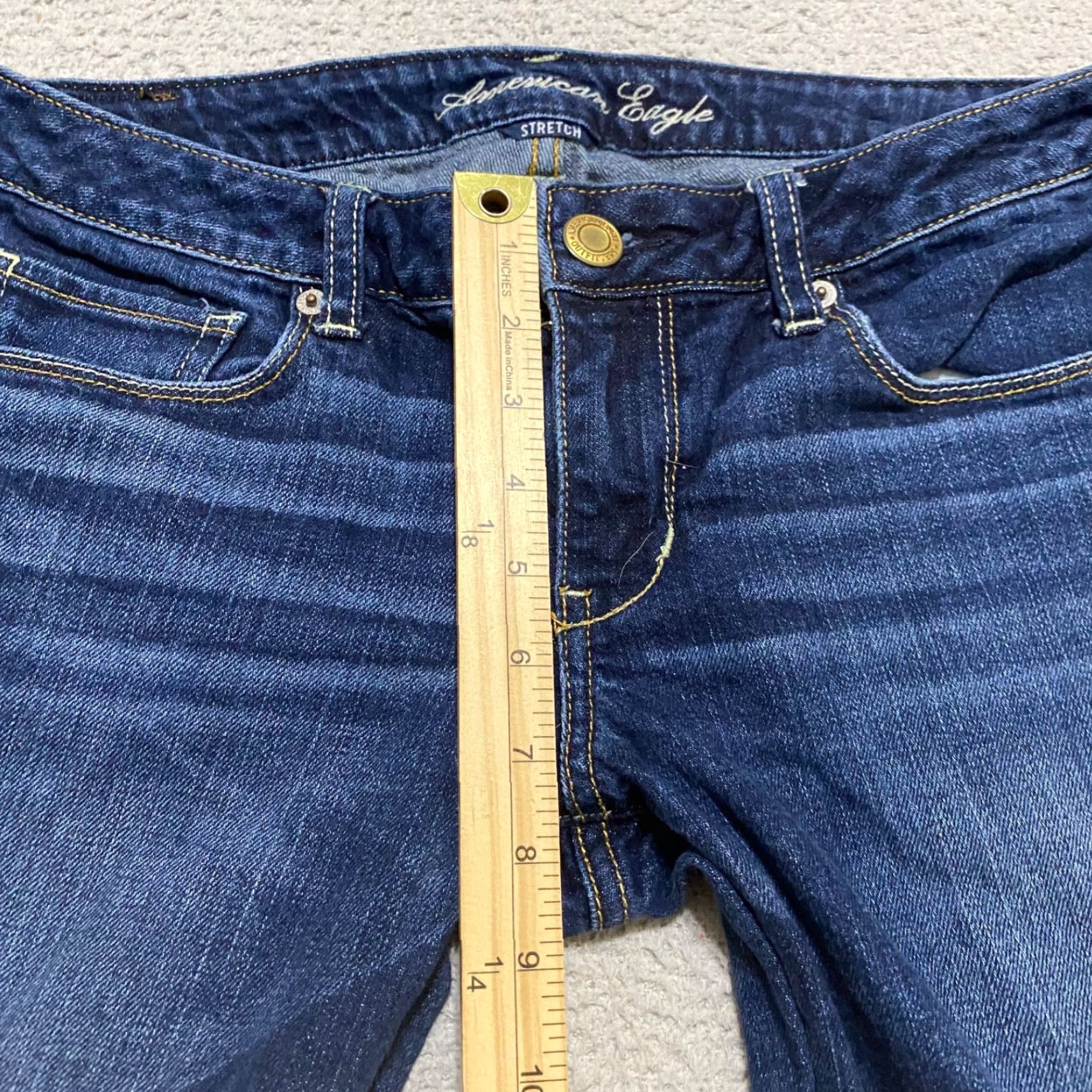 American Eagle Outfitters American Eagle Outfitters Jeans Women's 8 Blue Denim Dark Wash Skinny Low Rise 5-Pocket Stretch/Machine Washable Boys Girls Mens Womens Size 30" / US 8 / IT 44 - 7 Thumbnail