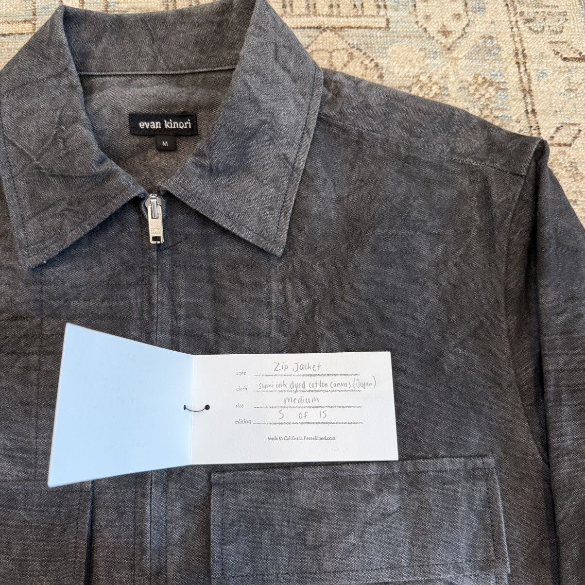 Evan Kinori Zip Jacket - Sumi Ink Dyed Canvas Size US M / EU 48-50 / 2 - 7 Thumbnail