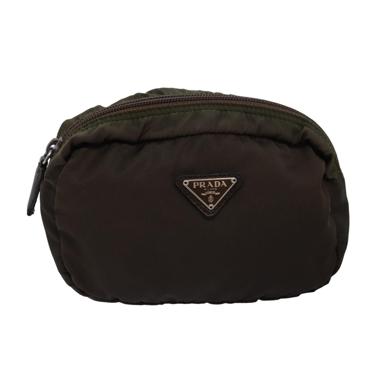 Prada Tessuto Khaki Synthetic Clutch Bag (Pre-Owned) Size ONE SIZE - 1 Thumbnail
