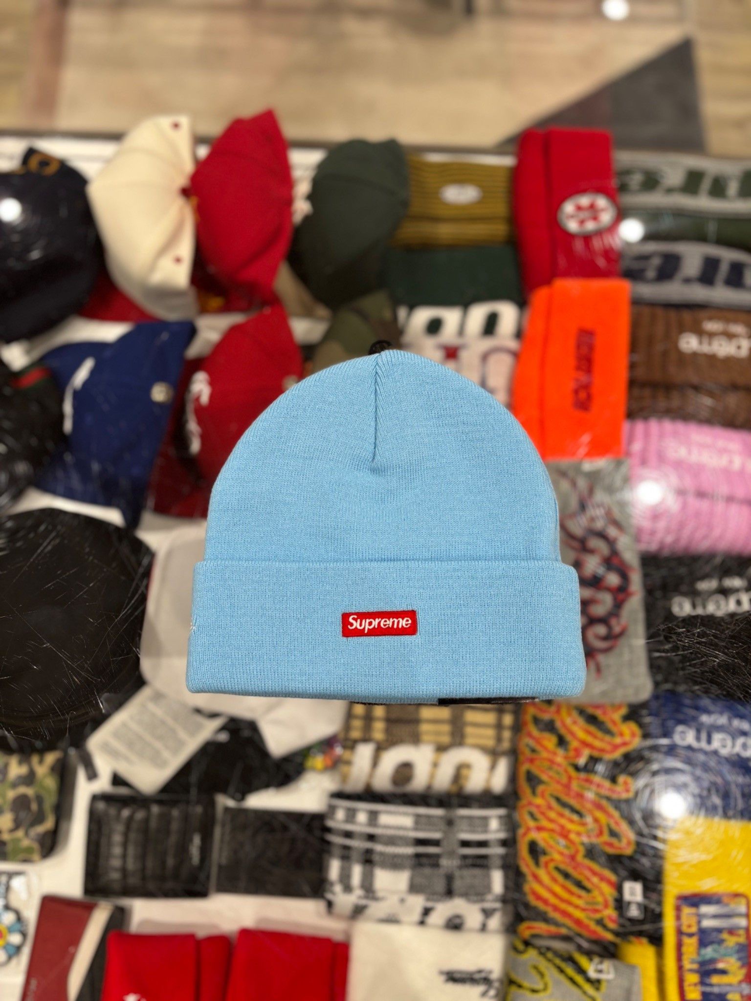 Supreme Supreme New Era Devil S Logo Beanie Light Blue Size ONE SIZE - 2 Thumbnail
