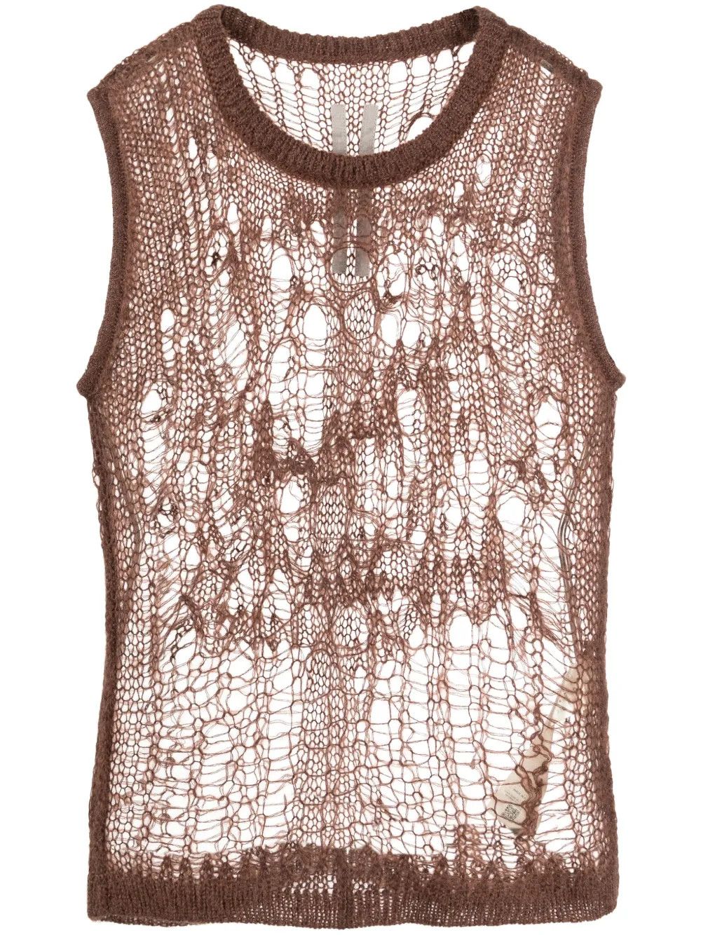 Rick Owens o1y0126 Sleeveless Sweater in Brown Size S / US 4 / IT 40 - 1 Thumbnail