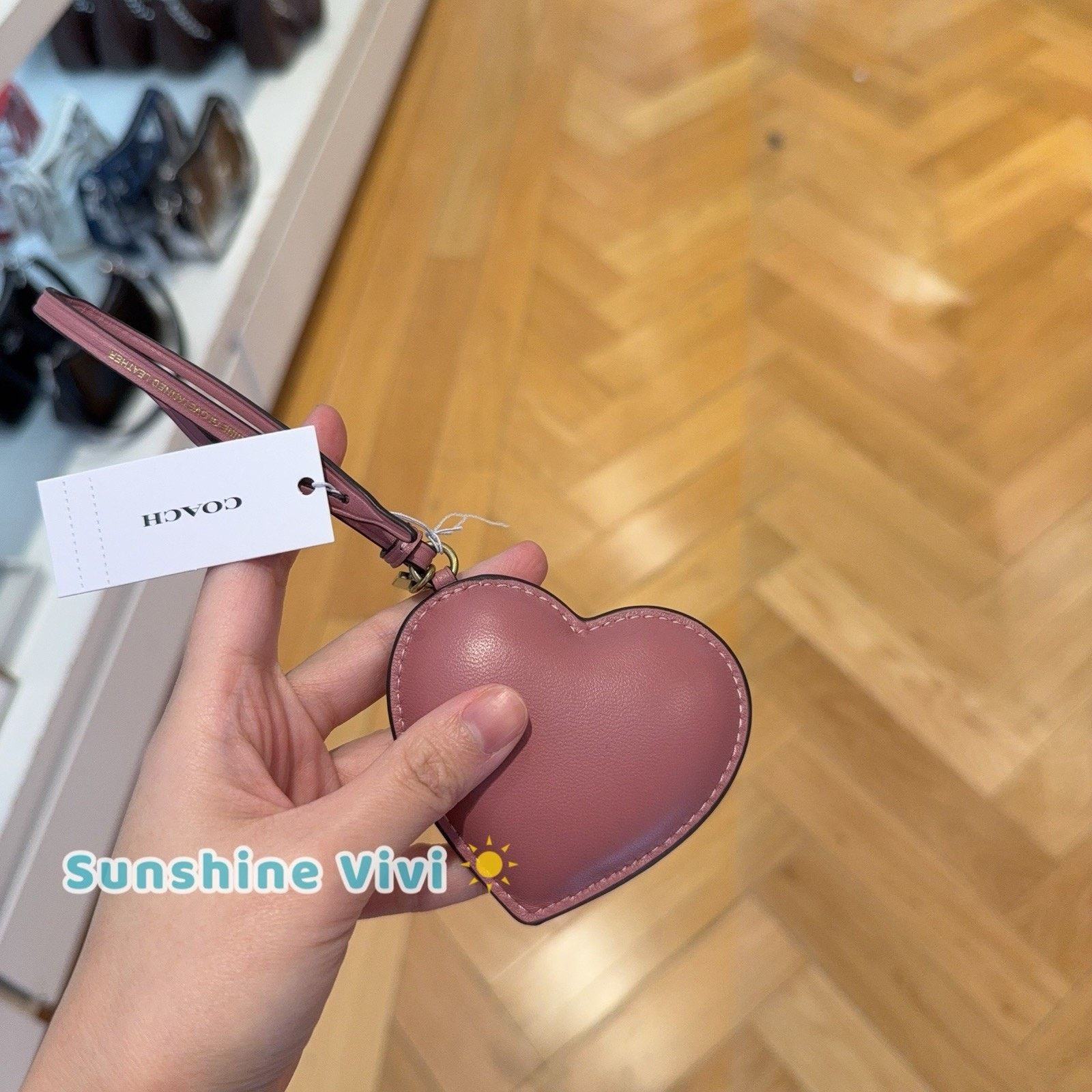 Coach NWT Coach Heart Puffy Bag Charm Peony Pink CCX45 Leather Size ONE SIZE - 1 Thumbnail