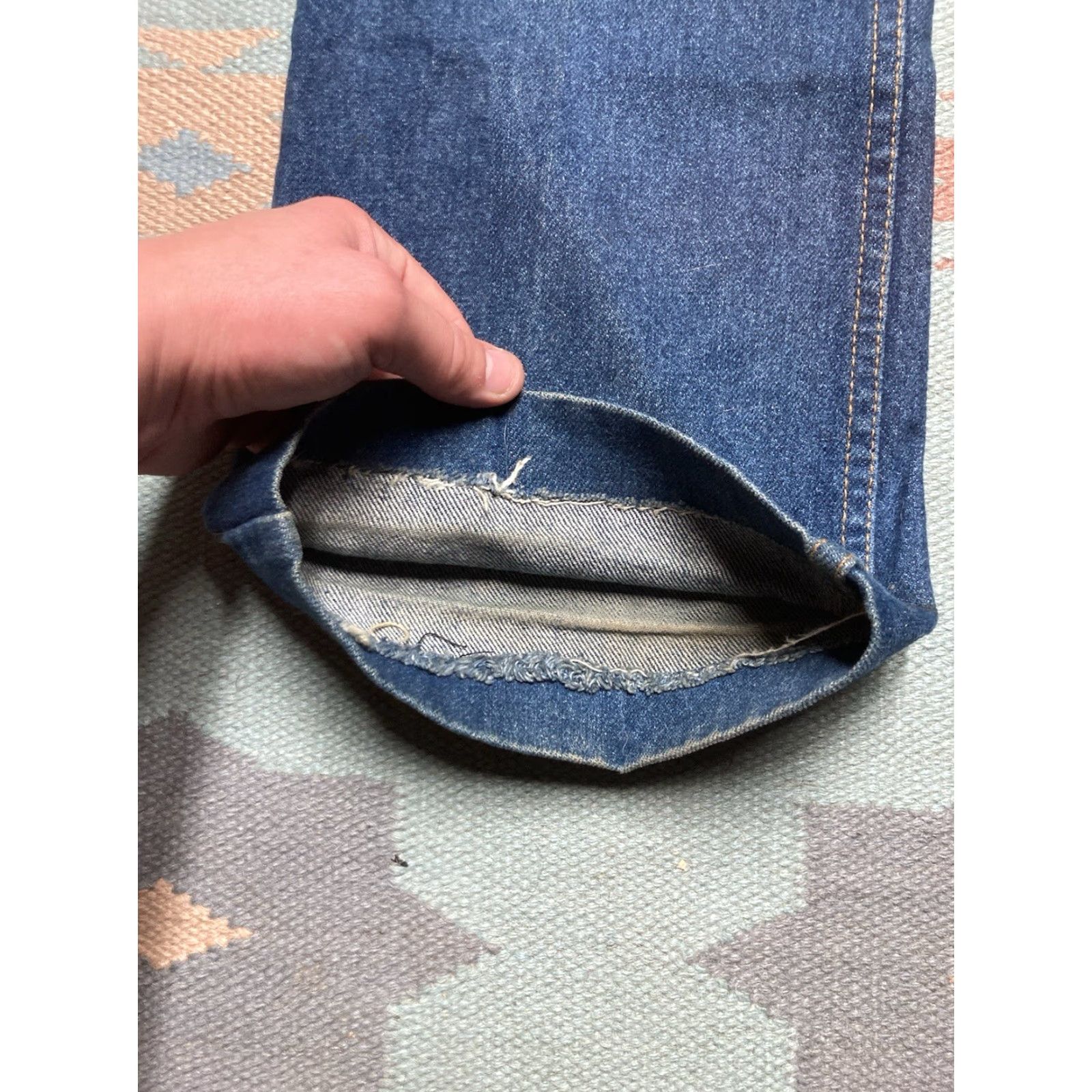 Levi's VINTAGE Levi’s 517 Jeans Dark Wash Denim Bootcut Orange Tab 34x28 Mens Size US 34 / EU 50 - 6 Thumbnail