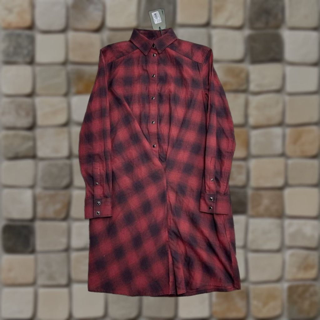 Allsaints AllSaints Kayla Shirt Dress Women 2 Red Check Cotton Button Up Shirttail Hem New Shirt Dress Women 2 Red Check Cotton Button Up Shirttail Hem New Size XS / US 0-2 / IT 36-38 - 1 Thumbnail
