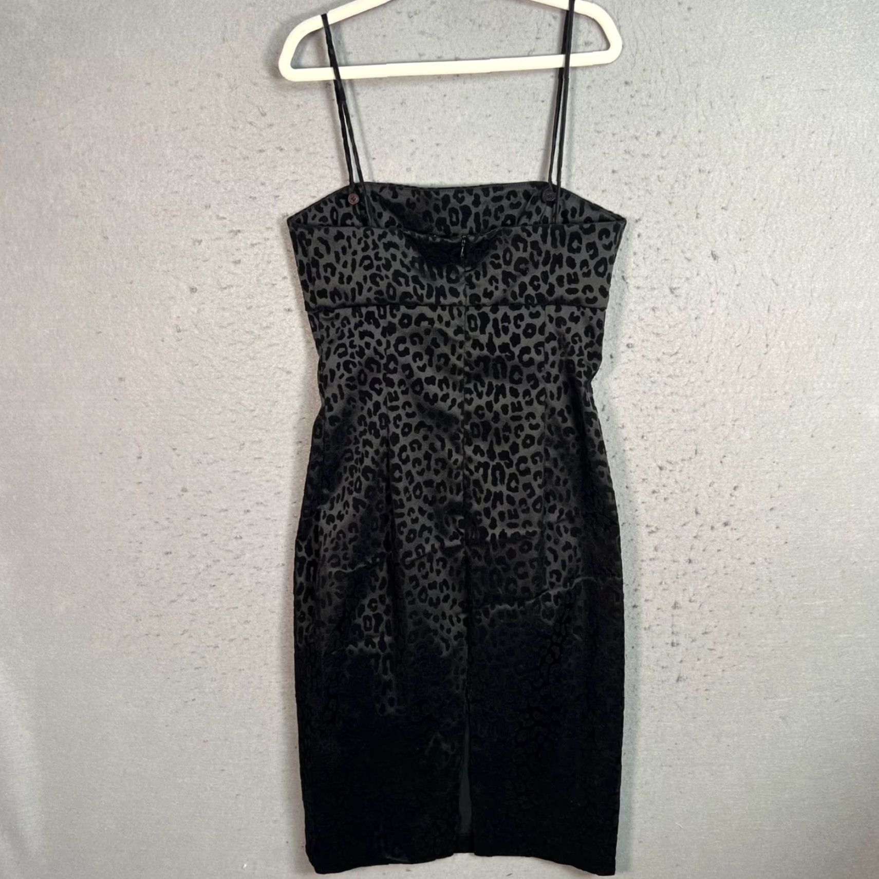 Guess Guess Dress Womens Size 5 Black Leopard Print Spaghetti Straps Polyester Blend Size S / US 4 / IT 40 - 2 Thumbnail