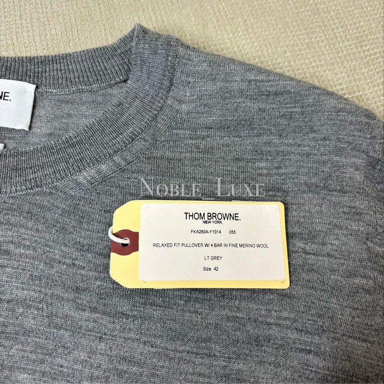 Thom Browne Thom Browne Gray thin cashmere knit sweater Size US XS / EU 42 / 0 - 4 Thumbnail