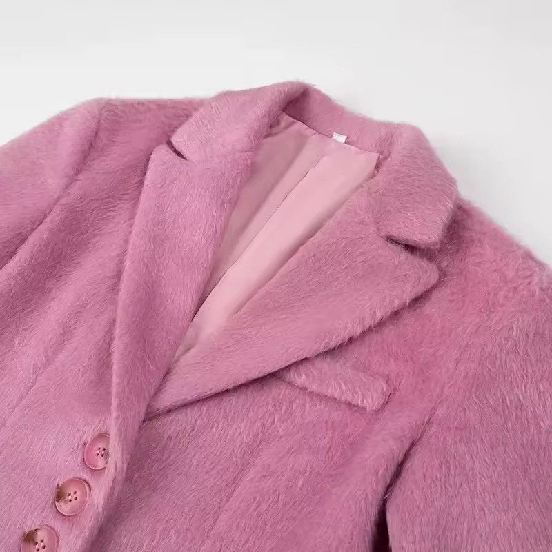 Other Design Plush Fluffy Blazer Pink Elegant Fashion Coat Size M / US 6-8 / IT 42-44 - 8 Thumbnail