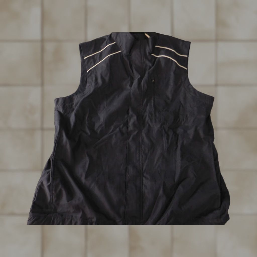 Izod IZOD Vest Men L Black Full Zip Bomber Jacket OUTDOOR Casual Lightweight Polyester Logo Solid Mid-Length Vintage No Size US L / EU 52-54 / 3 - 1 Thumbnail