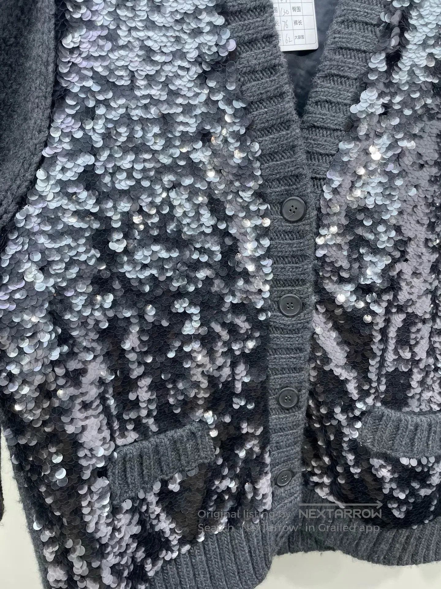 Prada Prada 2021 Sequin Patchwork Wool Cardigan. Size S / US 4 / IT 40 - 3 Thumbnail