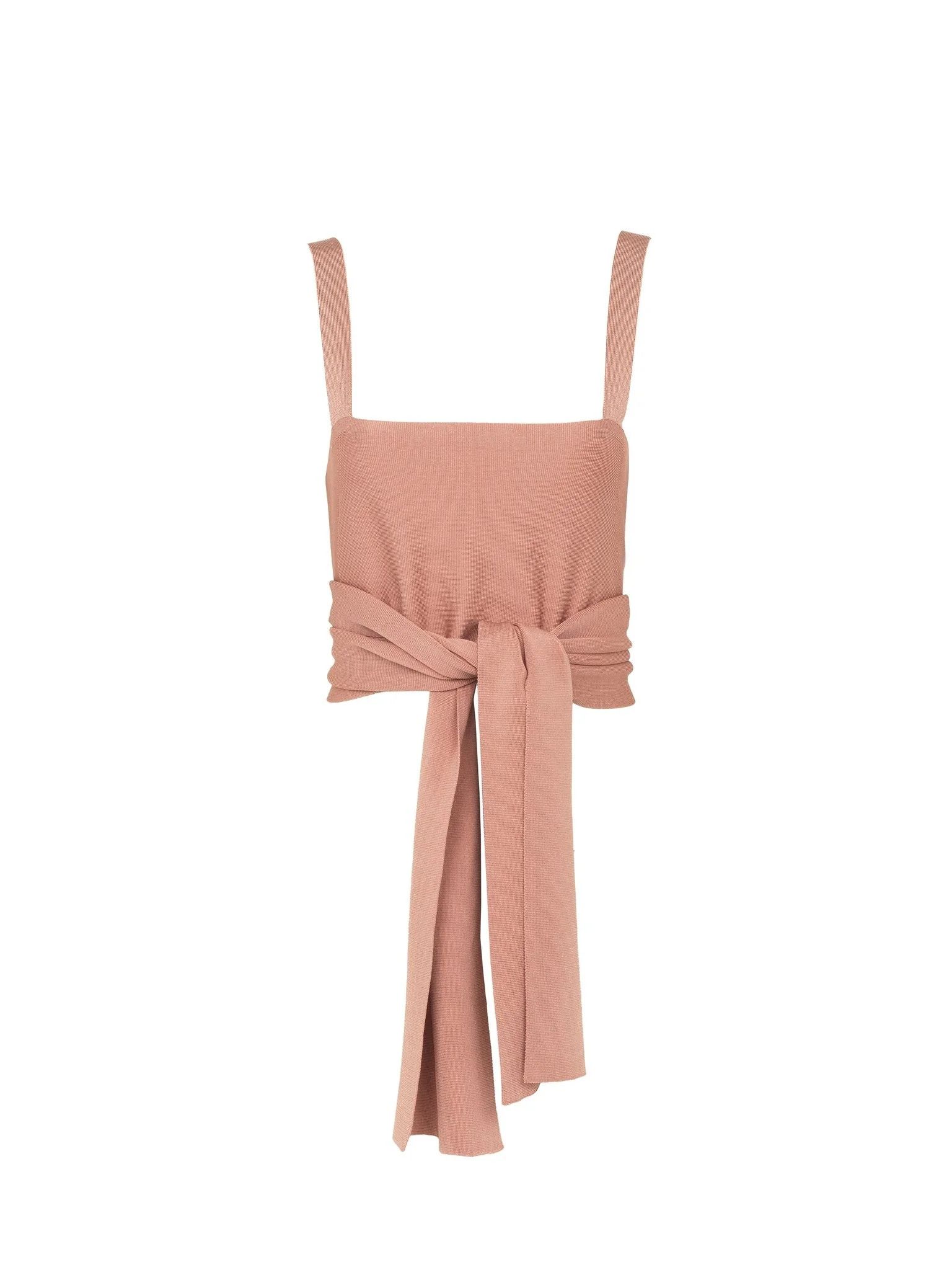 Chloe o1loc1c10226 Cropped Front-Tie Tank Top in Misty Coral Size XS / US 0-2 / IT 36-38 - 1 Thumbnail