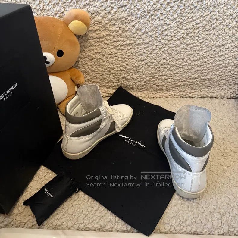 Saint Laurent Paris Saint Laurent Paris High-top white and gray mixed board sh Size US 7 / EU 40 - 5 Thumbnail