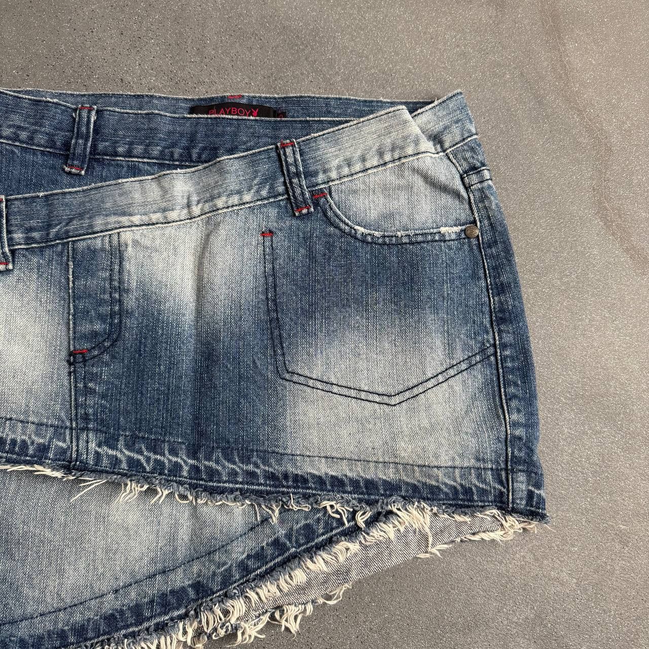 Japanese Brand × Playboy Playboy Y2K Vintage 2000's Washed Skirt Size 30" / US 8 / IT 44 - 3 Thumbnail