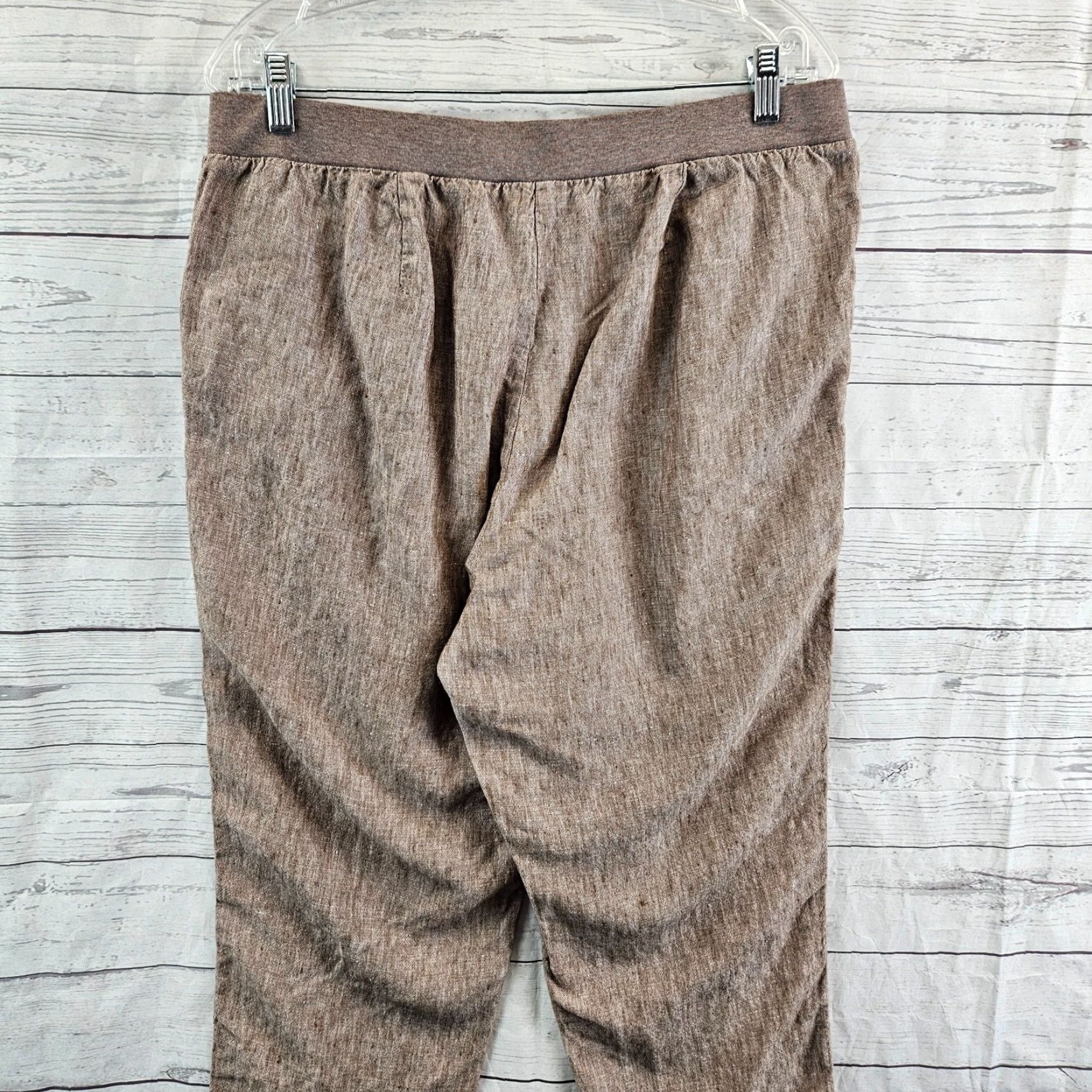 J. Jill J Jill Love Linen Womens Pants Sz Medium Tall Brown Pull On Mid Rise Size 32" / US 10 / IT 46 - 4 Thumbnail