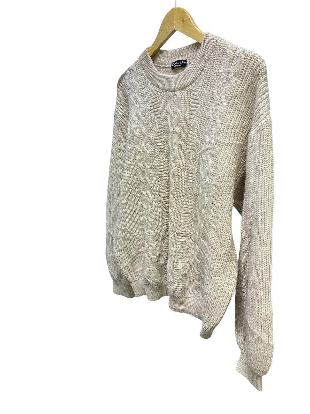 Cristian Dior Crewneck Cable Knitwear Sweater