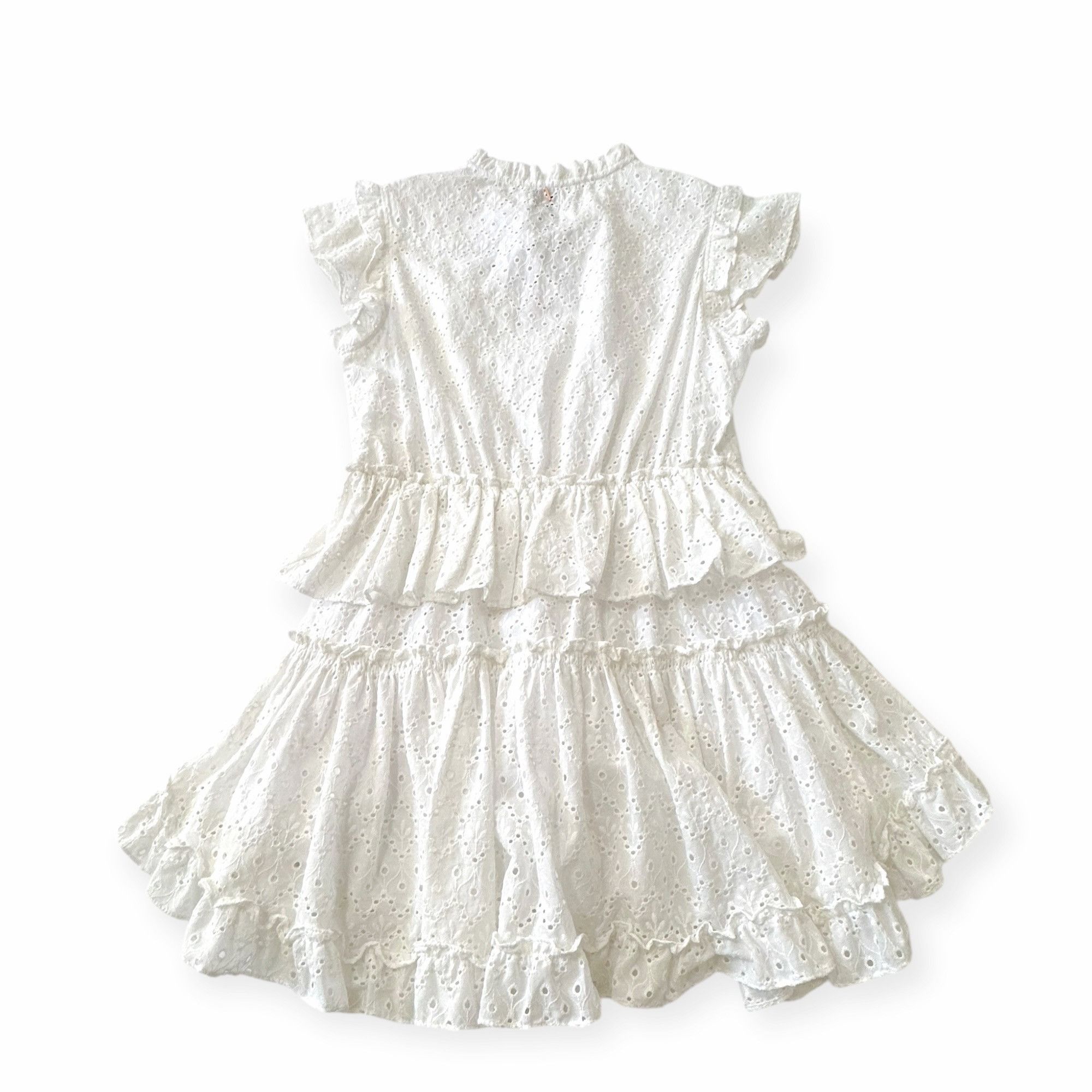 MISA Los Angeles MISA LOS ANGELES Iliana Tiered Eyelet Mini Dress , Size L, W Size L / US 10 / IT 46 - 6 Thumbnail