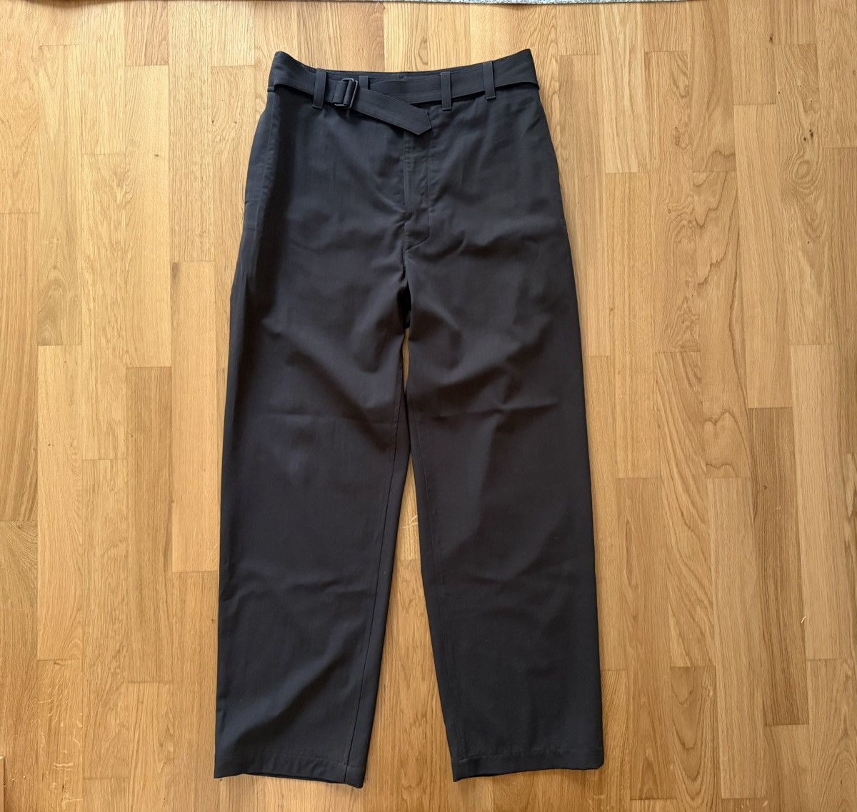 Lemaire Lemaire Loose Belted Pant - Wool - espresso - 48 Size US 32 / EU 48 - 1 Thumbnail