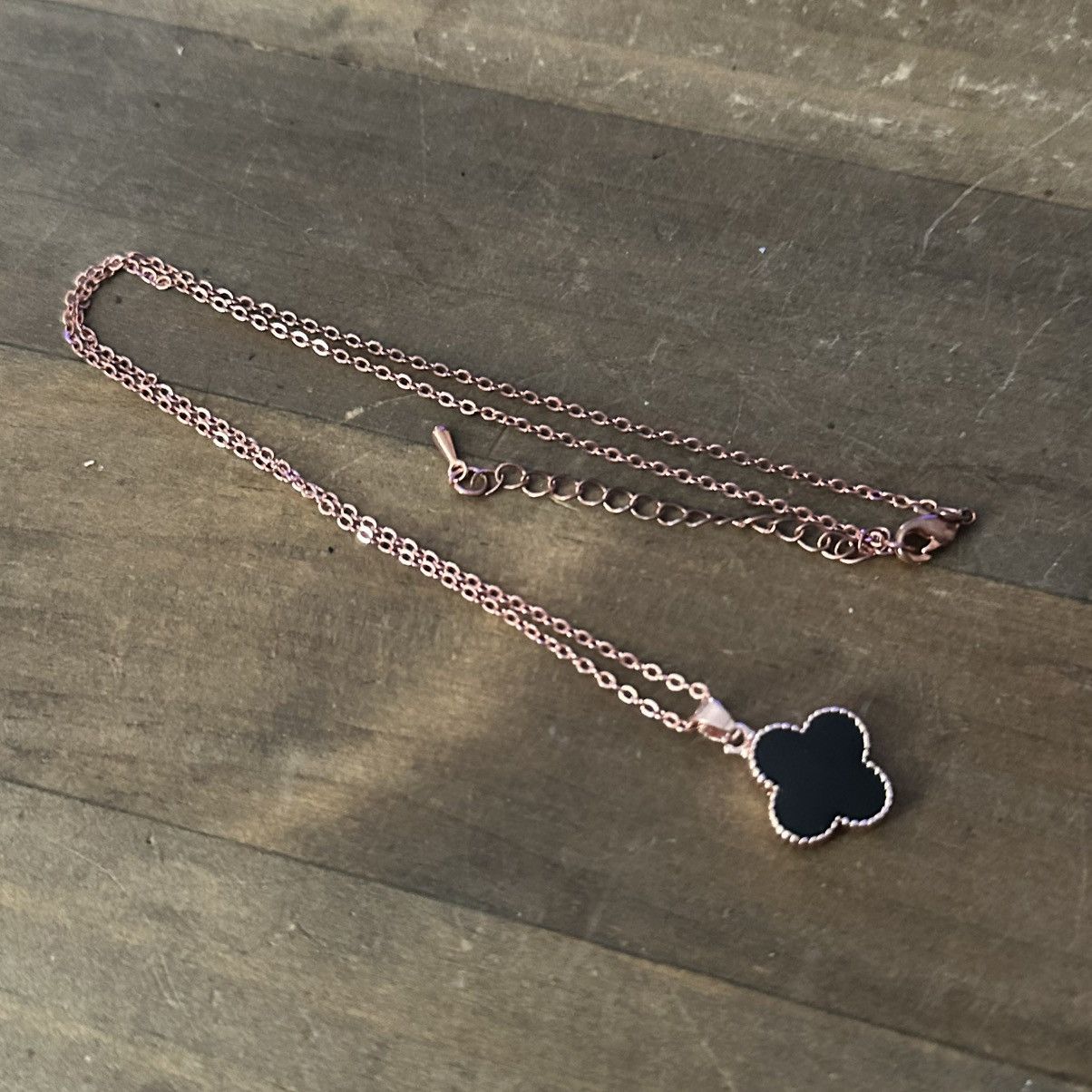 Other Rose gold black clover pendant necklace Size ONE SIZE - 2 Thumbnail