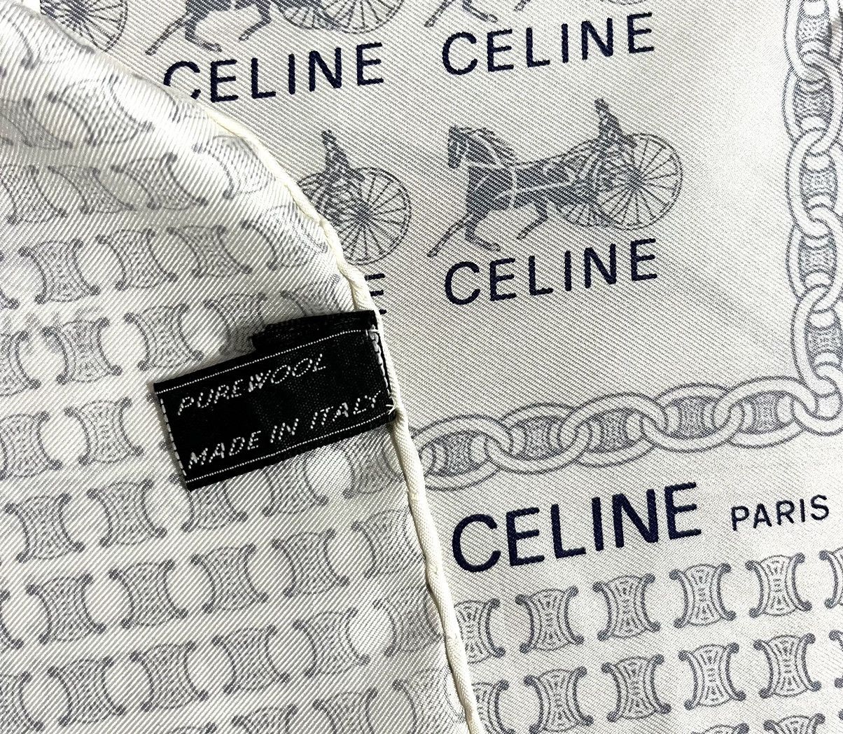 Celine CELINE MONOGRAM MOTIF LUXURY SILK SCARF SCARVES Size ONE SIZE - 3 Thumbnail