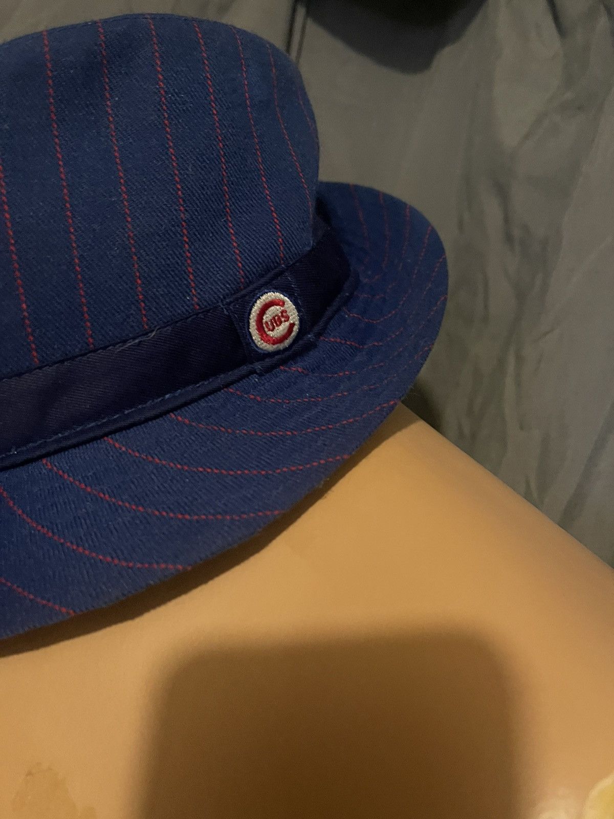 Cooperstown Collection orig vintage Cubs Bucket Hat Pinstripe 90sMLB Blue Red S Size ONE SIZE - 10 Thumbnail