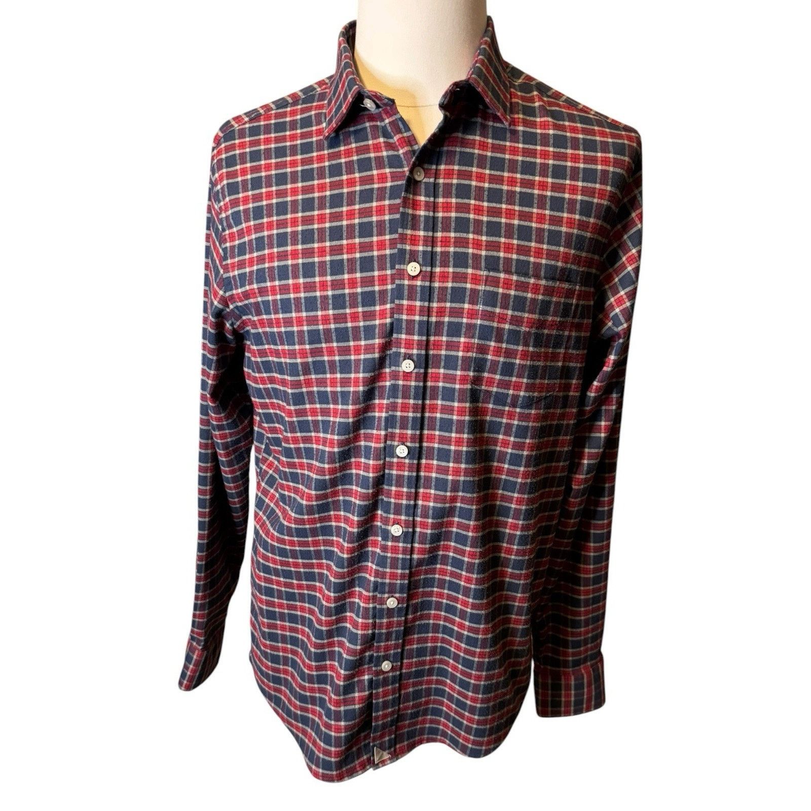 UNTUCKit Untuckit Flannel Plaid Shirt Men's Large Classic Fit Size US L / EU 52-54 / 3 - 1 Thumbnail