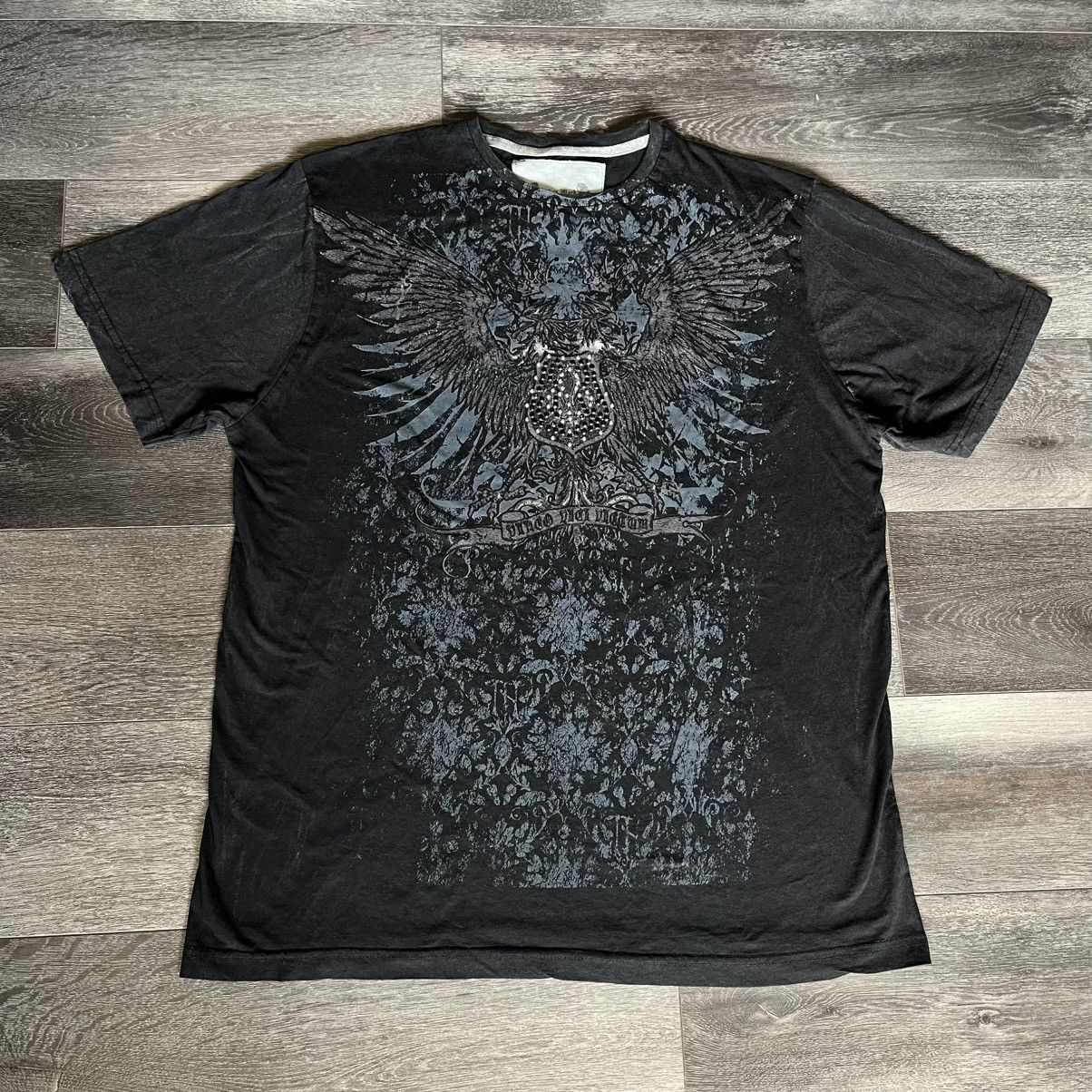 Affliction Vintage Y2K Affliction Style Studded Wings Graphic Logo Tee Size US XXL / EU 58 / 5 - 1 Thumbnail