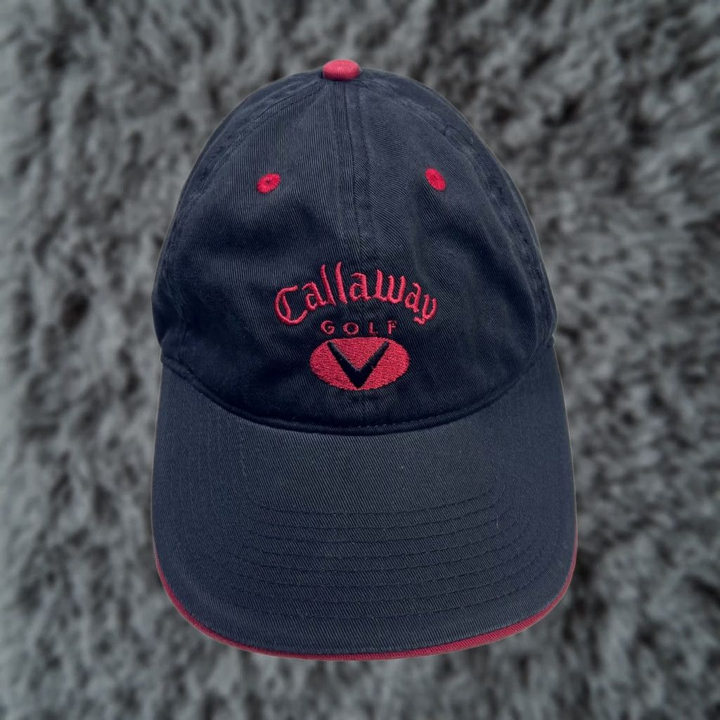 Callaway VINTAGE Callaway Golf hat Baseball Cap Trucker Hat Adjustable Strap Black Red 80s 90s Dad Mens Hat Size ONE SIZE - 1 Thumbnail