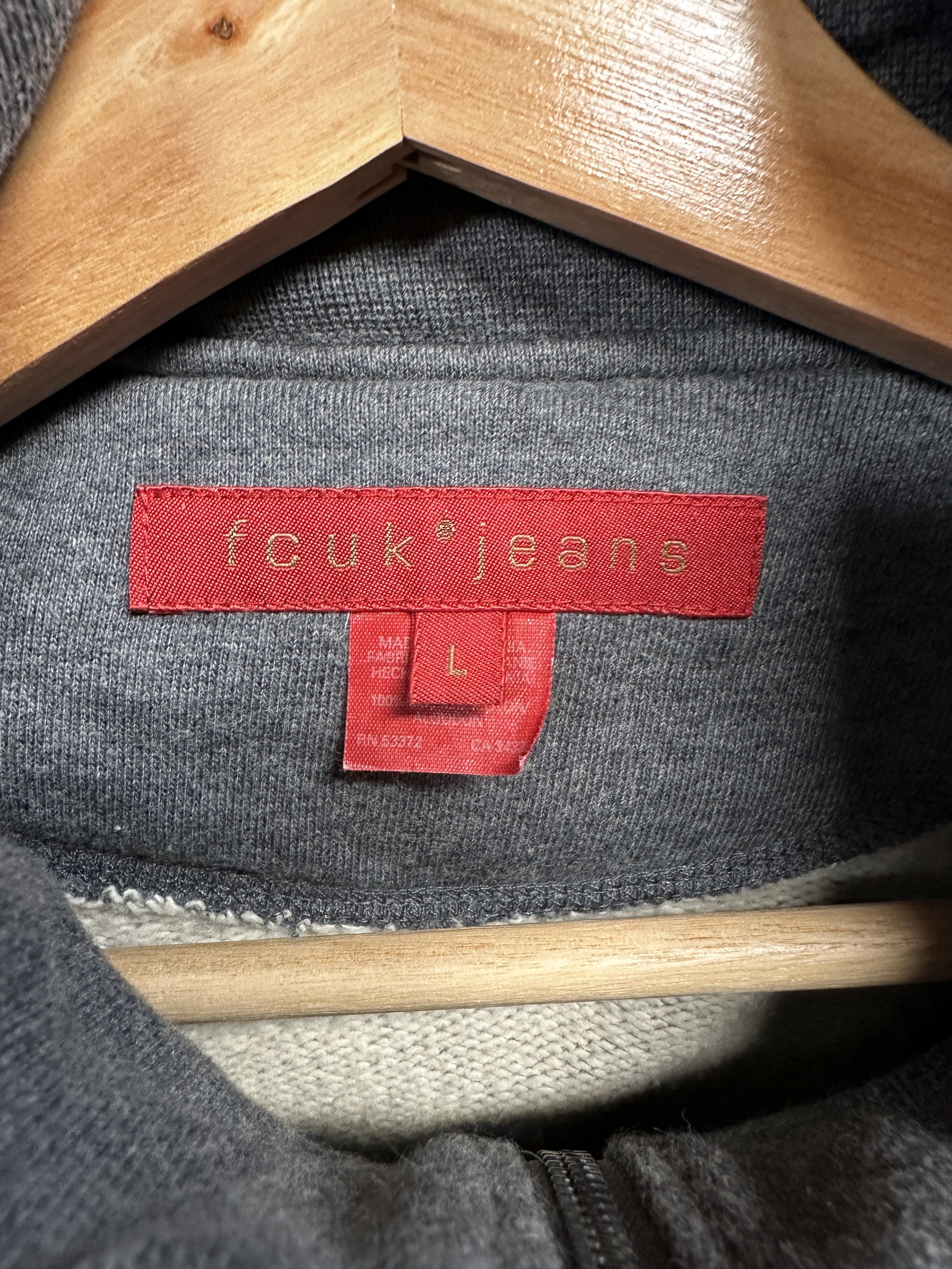 FCUK FCUK Jeans Zip-Up Sweater Size US L / EU 52-54 / 3 - 3 Thumbnail