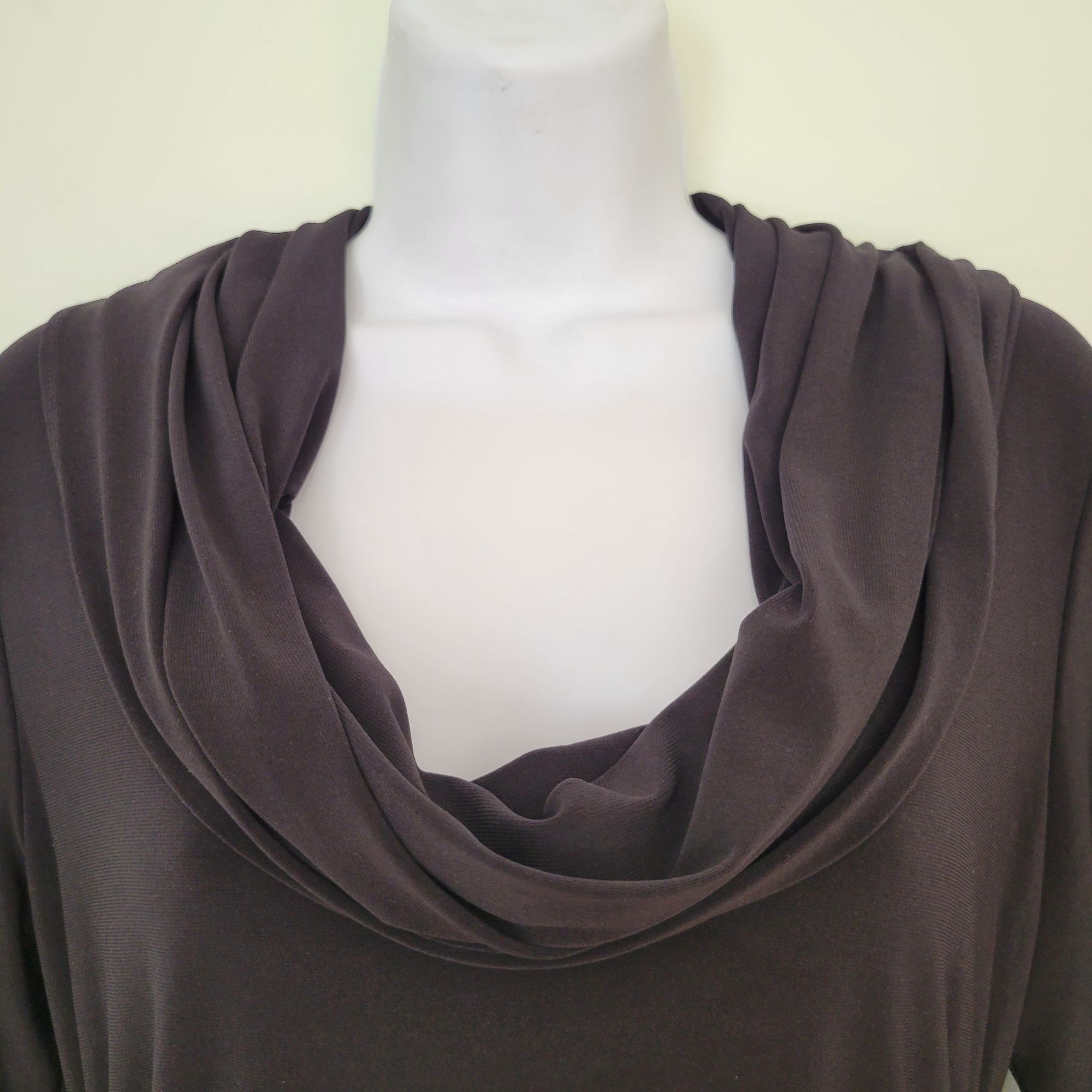 Joseph Ribkoff Joseph Ribkoff 8 Black Cowl Neck Shawl Ruched Tunic Top Stre Size M / US 6-8 / IT 42-44 - 6 Thumbnail