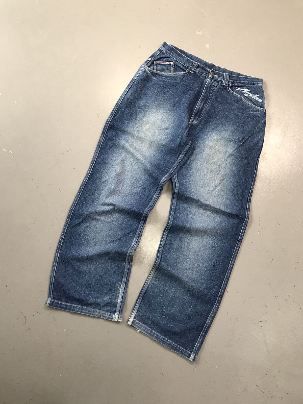 Karl Kani × Vintage Vintage Kani jeans SpellOut embroidered denim Size US 36 / EU 52 - 2 Thumbnail