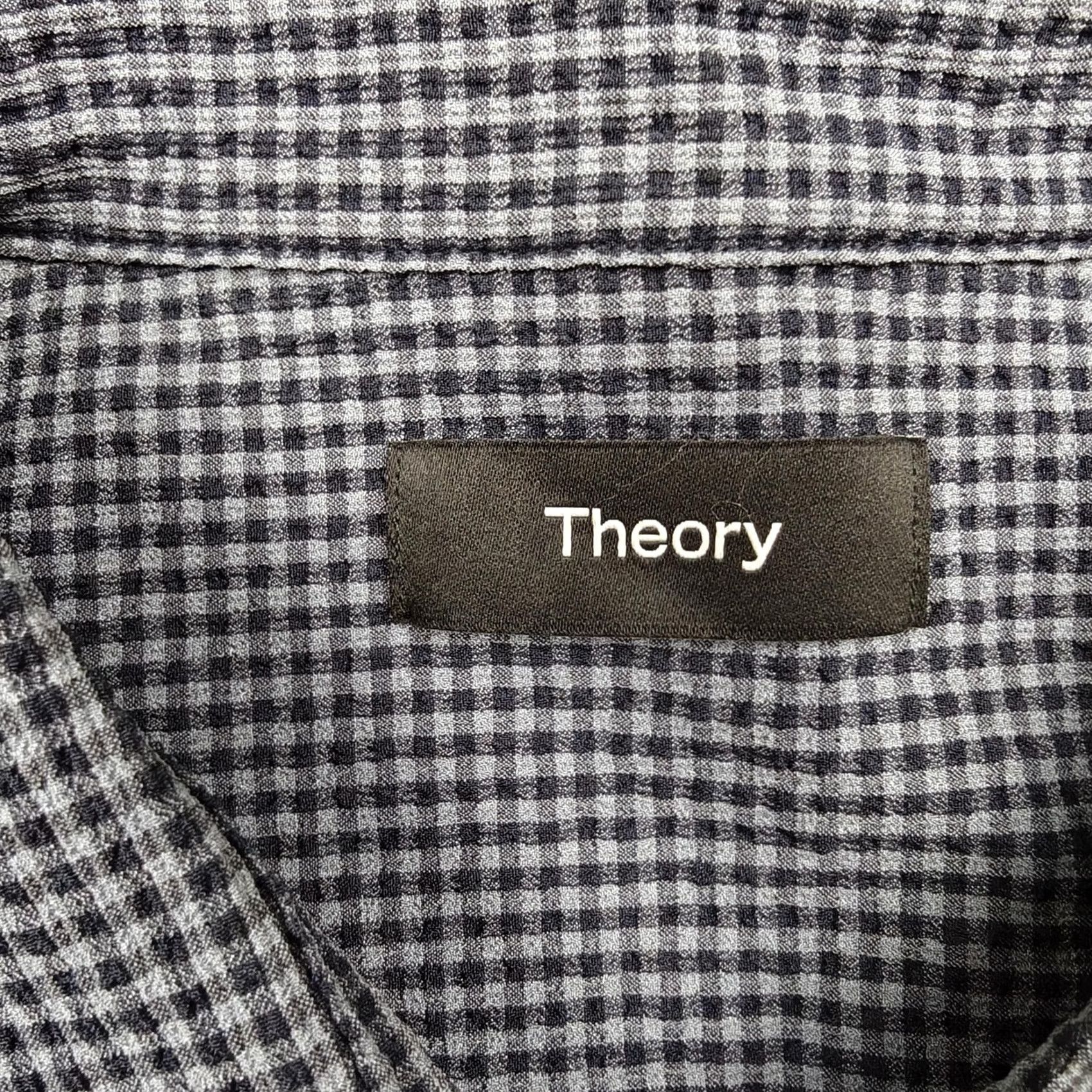 Theory Theory Shirt Mens Medium Blue Gingham Seersucker Long Sleeve Button Up Size US M / EU 48-50 / 2 - 3 Thumbnail