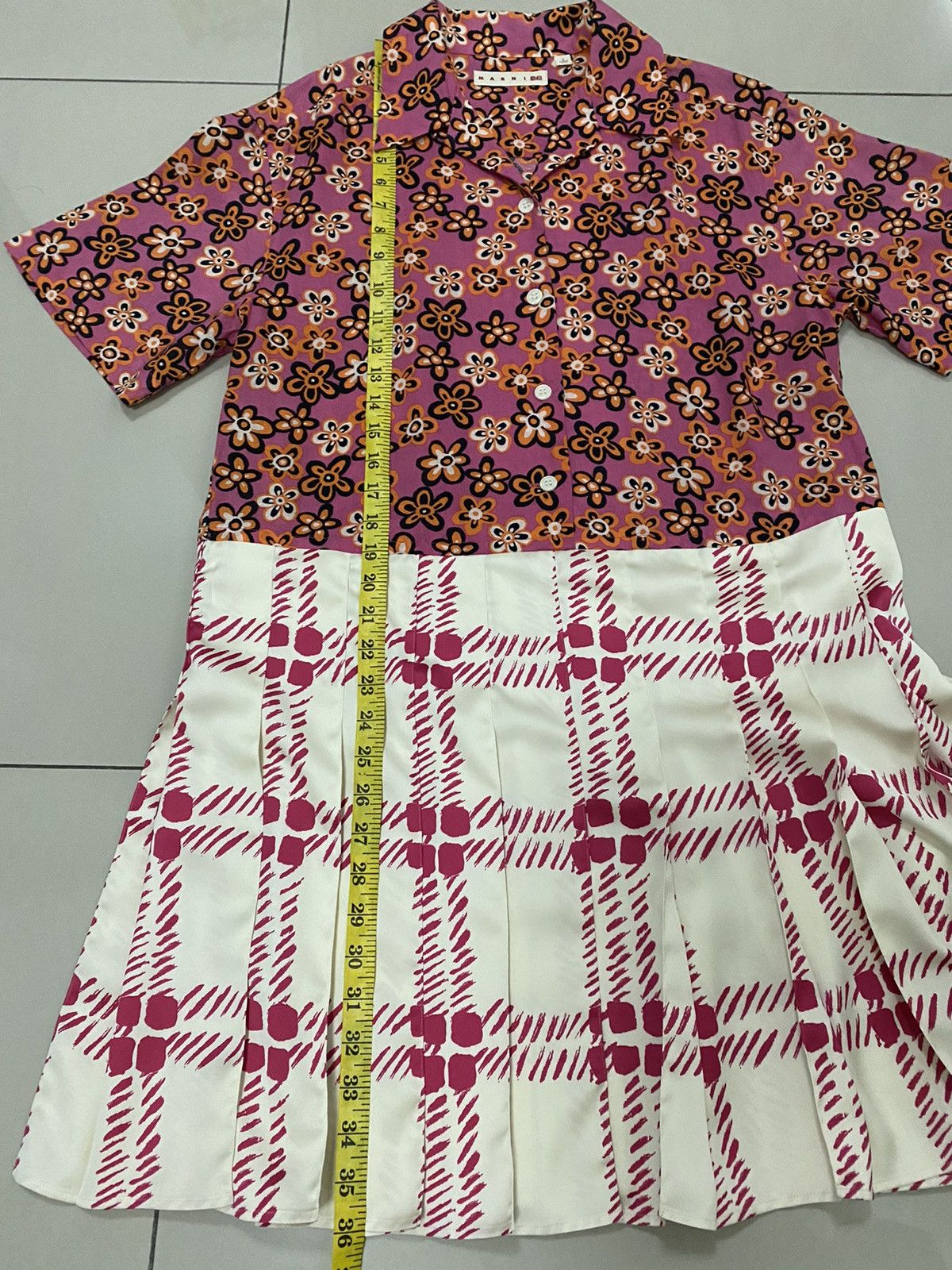 Marni × Uniqlo Uniqlo Marni Open Collar Short Sleeve Pleated Dress Size S / US 4 / IT 40 - 6 Thumbnail