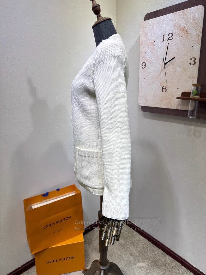 Other Fendi Ivory Relief Knit Cardigan Size S / US 4 / IT 40 - 3 Thumbnail