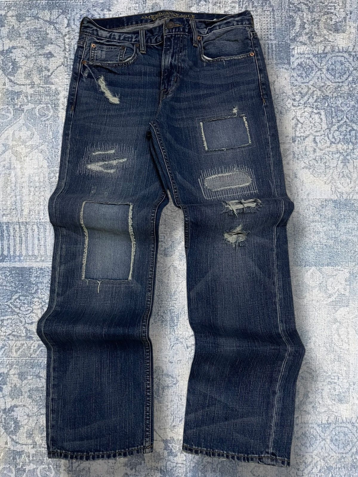 Japanese Brand Rare Designer American Eagle Outfiters Patchwork Distressed Size US 31 - 1 Thumbnail