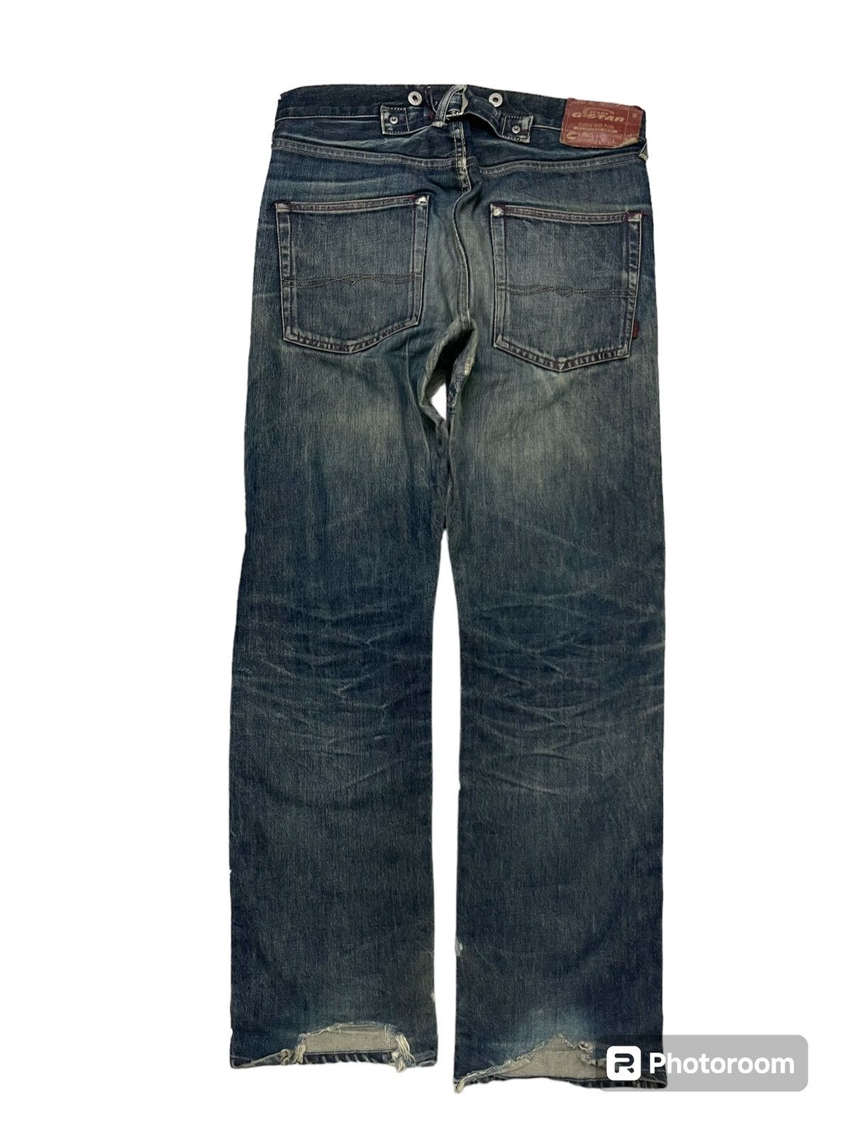 G-Star 2000s G STAR RAW DENIM RARE DESIGN DISTRESSED Size US 34 / EU 50 - 2 Thumbnail