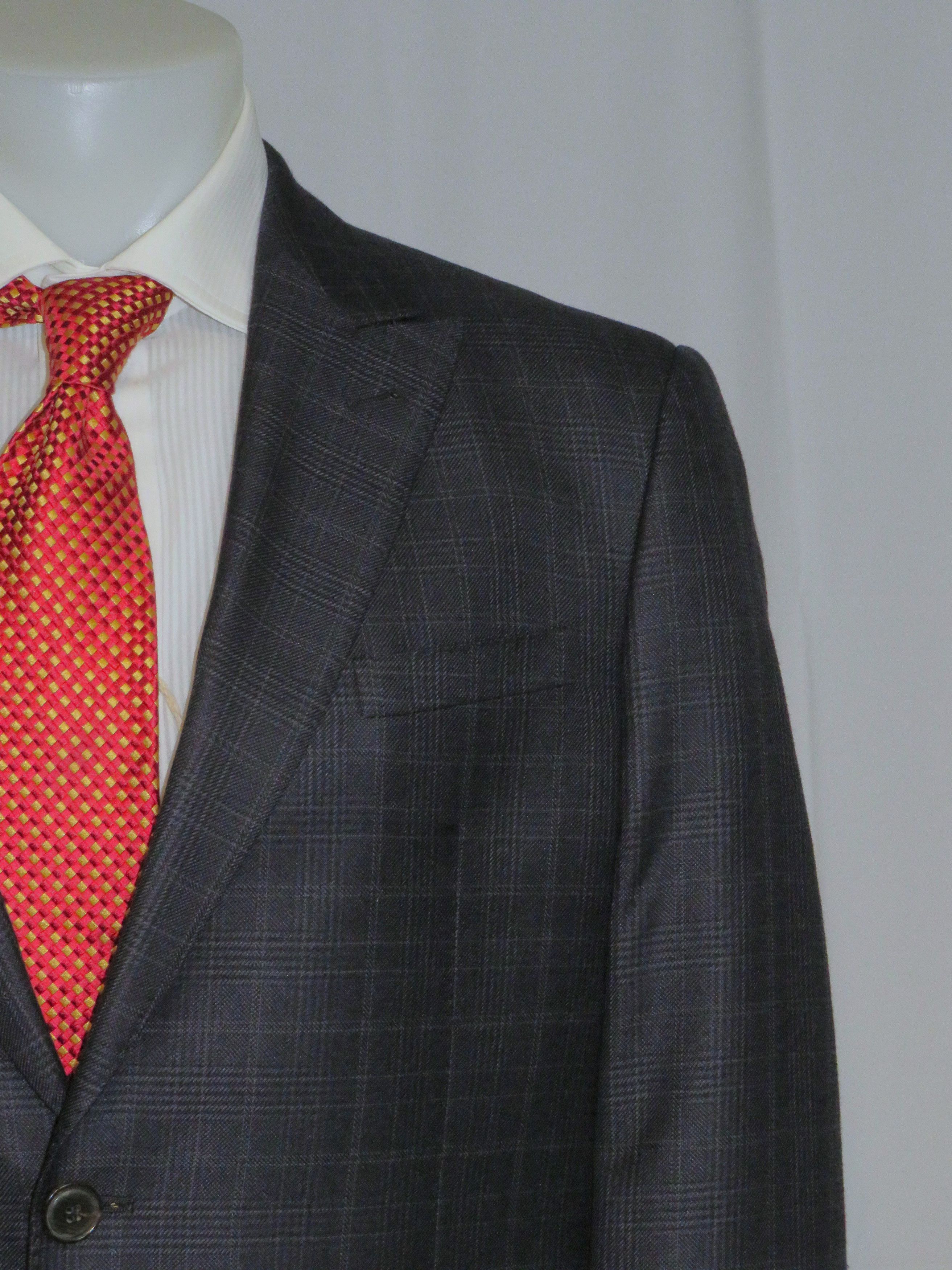 Giorgio Armani Taylor Cashmere Blend Gray Plaid Current Sport Coat 44R Size 44R - 3 Thumbnail