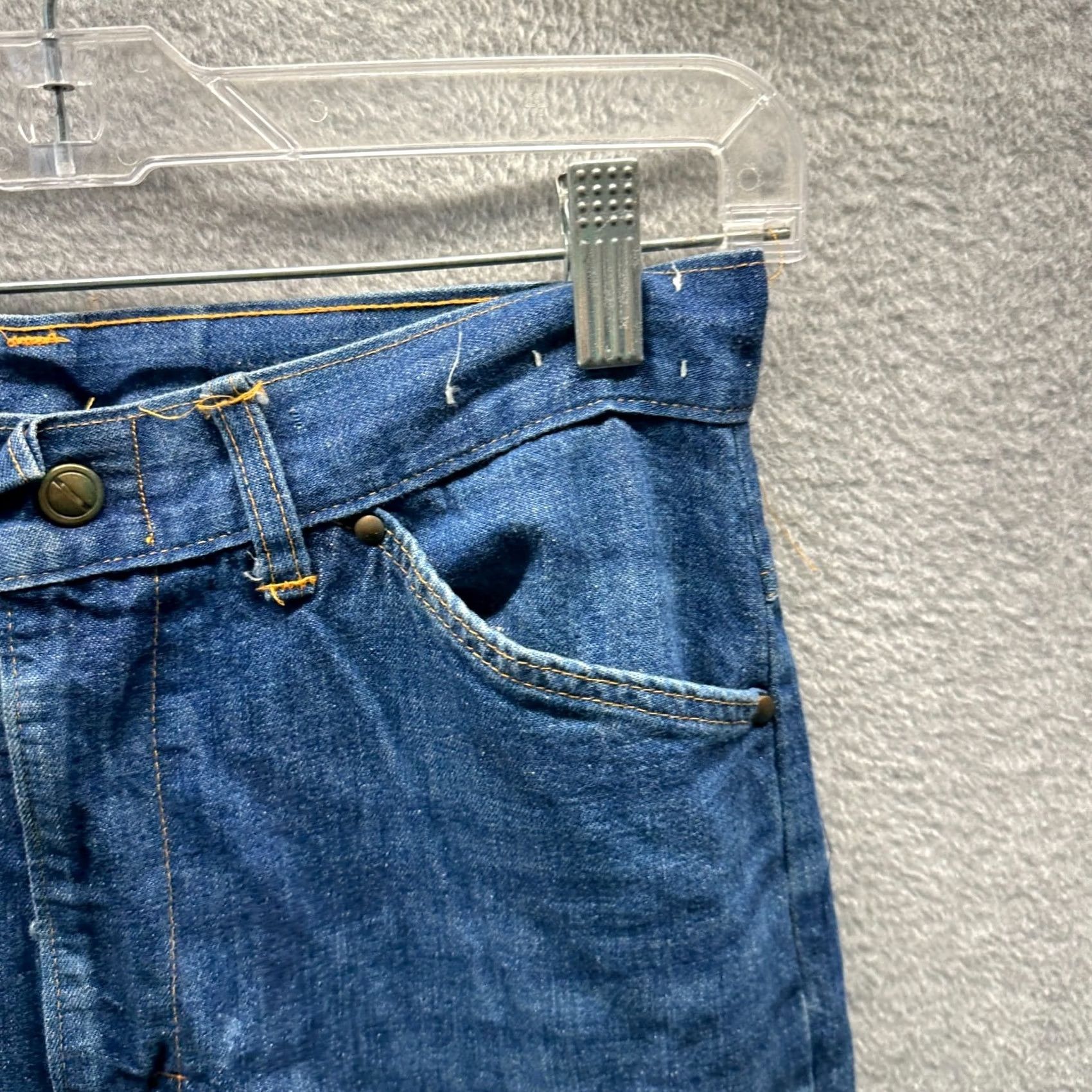 Denime VINTAGE H.I.S. Jeans Adult W 28 L 30 Blue Denim Pants Cotton Zip 70s 80s Size US 28 / EU 44 - 4 Thumbnail