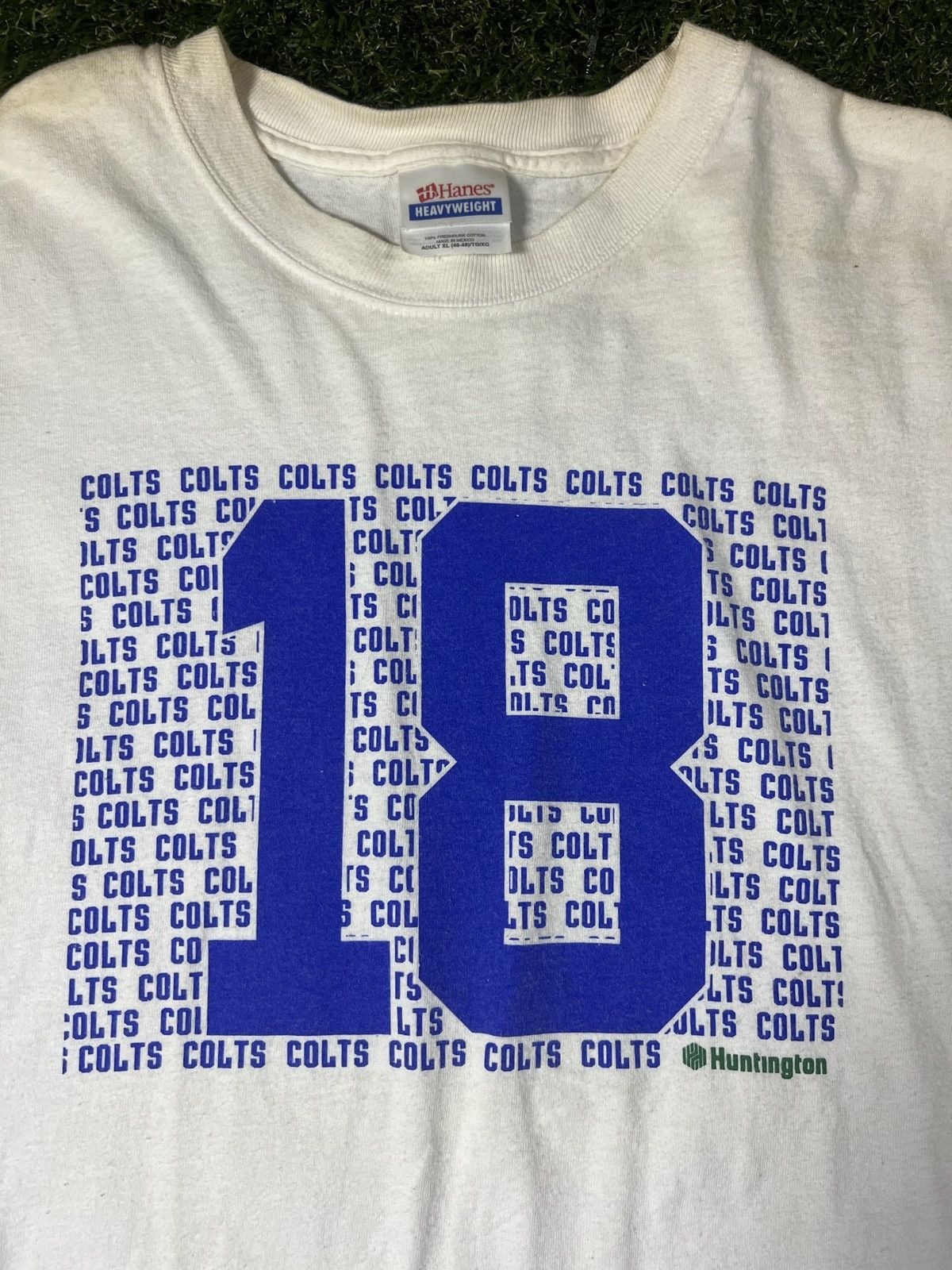 NFL Vintage Y2K RecordBreaking Peyton Manning Colts Football Tee Size US XL / EU 56 / 4 - 4 Thumbnail