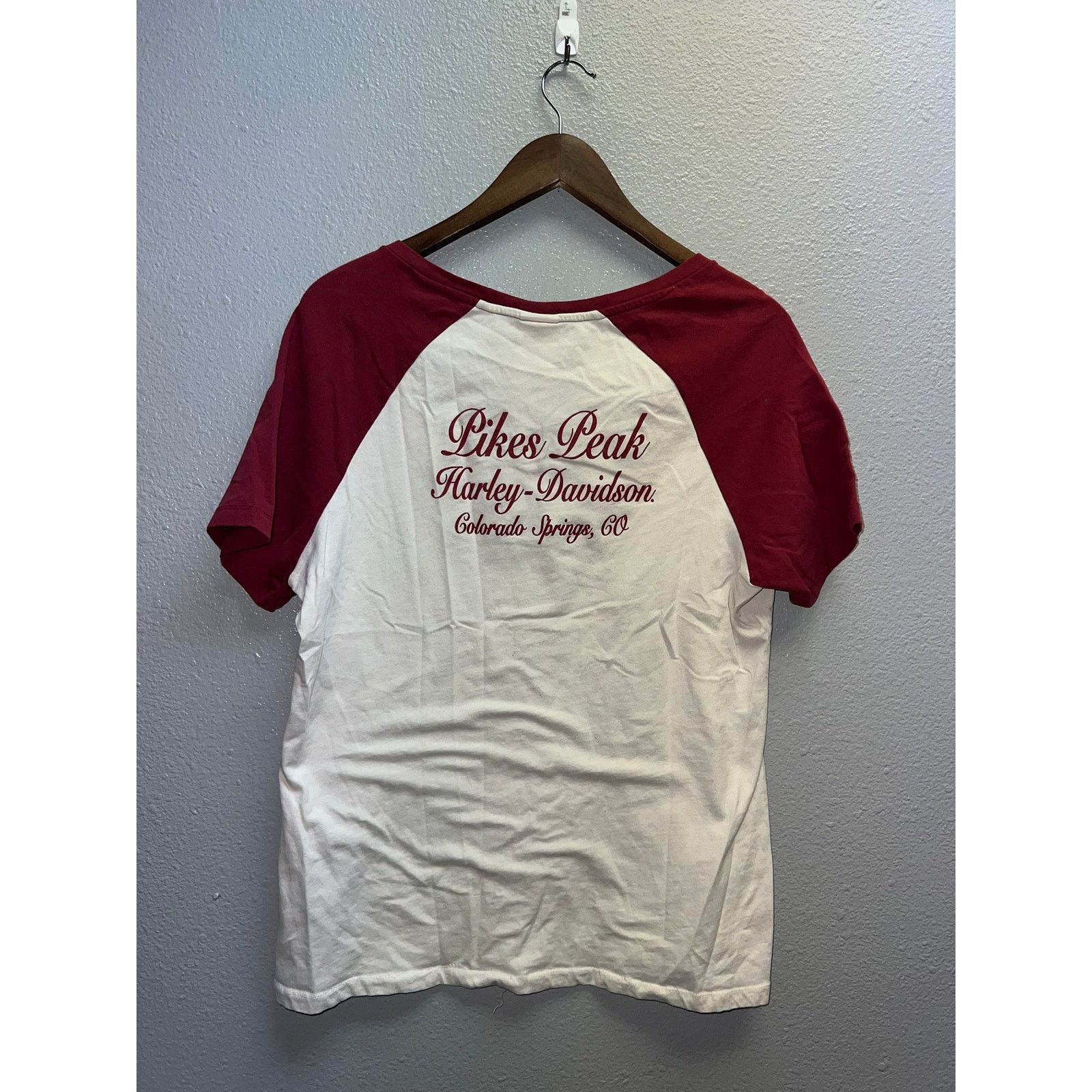 Vintage Womens Y2K Harley Davidson Skull Shirt White Red Top Tee XL Size XL / US 12-14 / IT 48-50 - 6 Thumbnail
