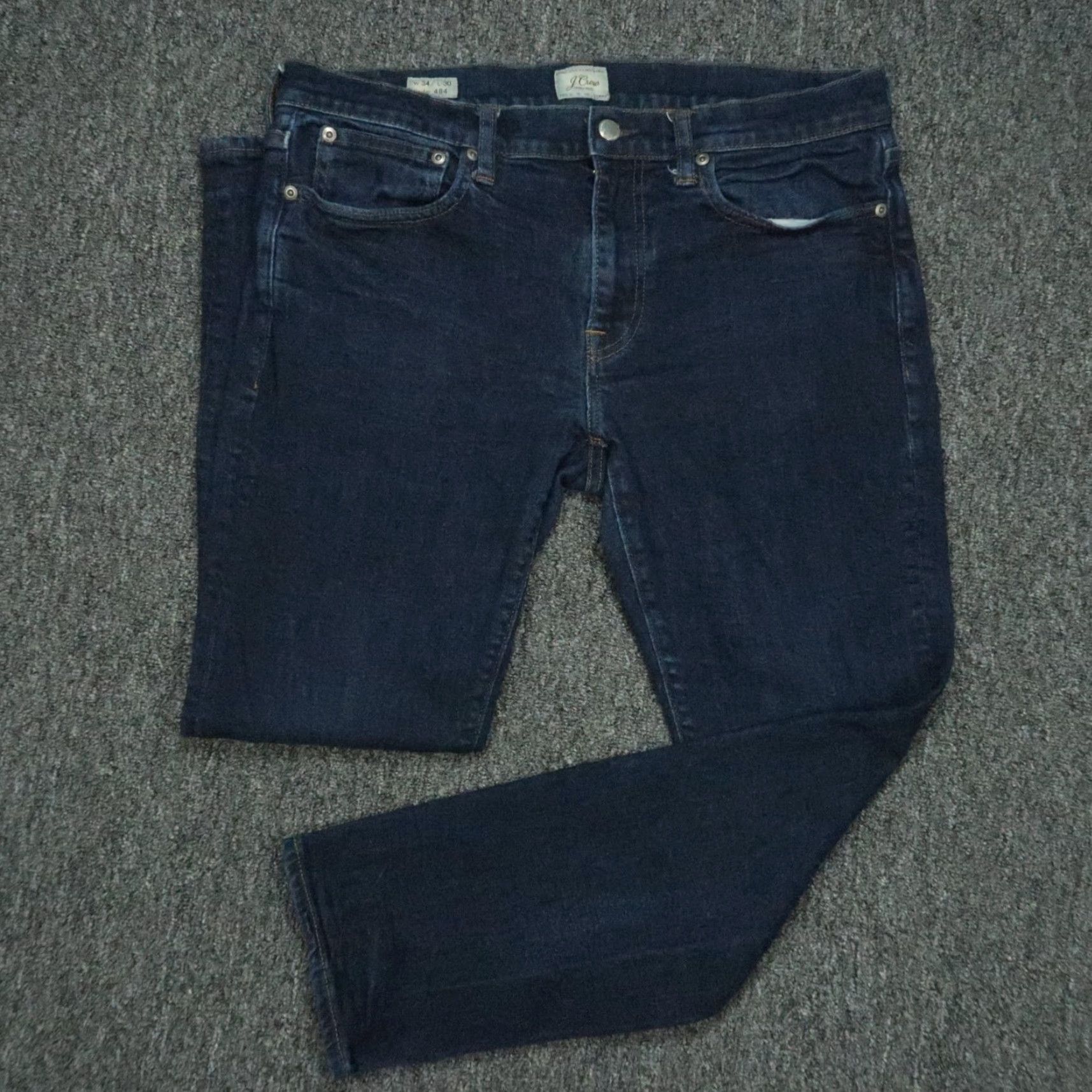 J.Crew J Crew Jeans Mens 34x28 Blue 484 Stretch Slim Straight Denim 5-Pocket Button Zip Belt Loops Regular Size Type Jeans Mens Blue Size US 32 / EU 48 - 2 Thumbnail