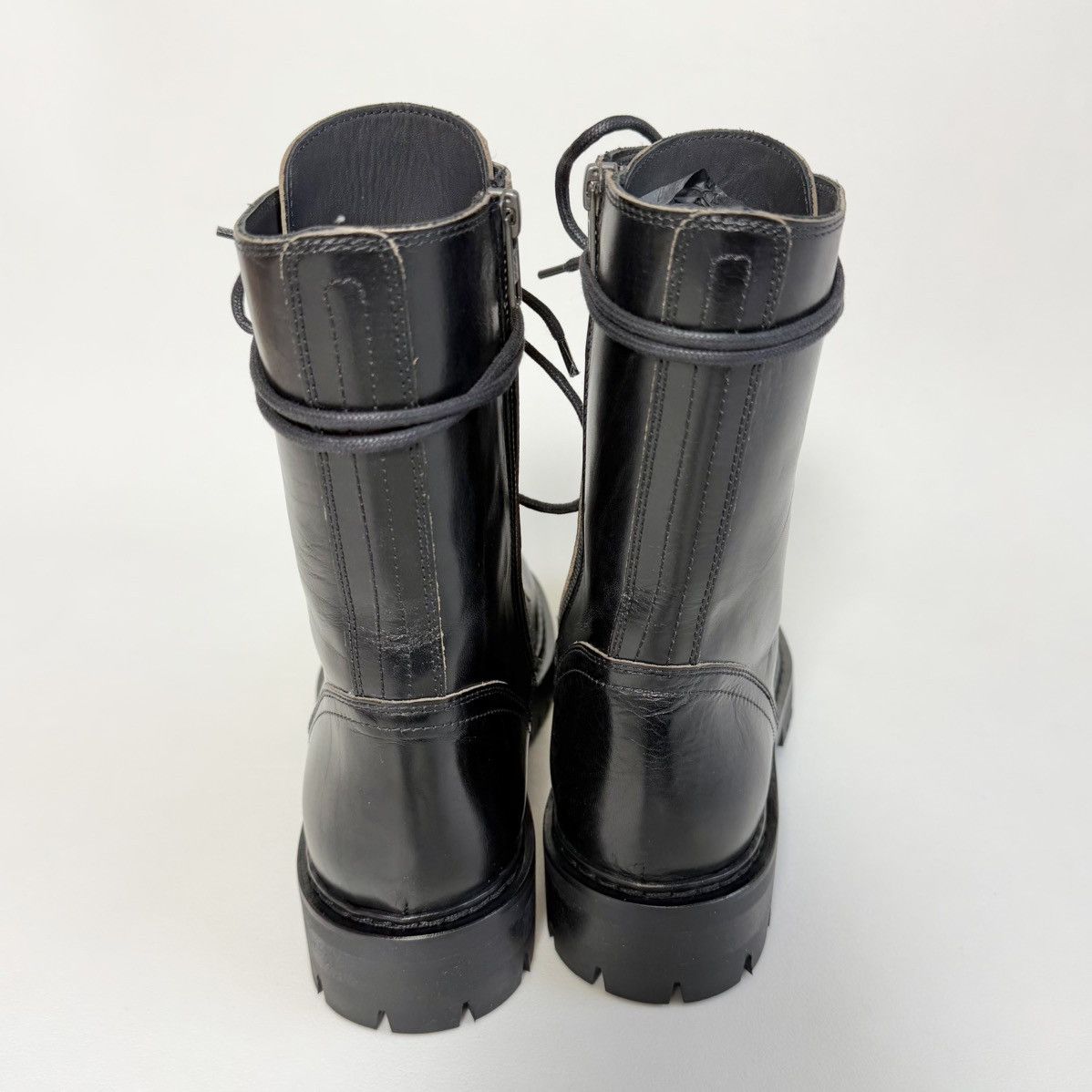Early 2010s Black Leather Combat Boots